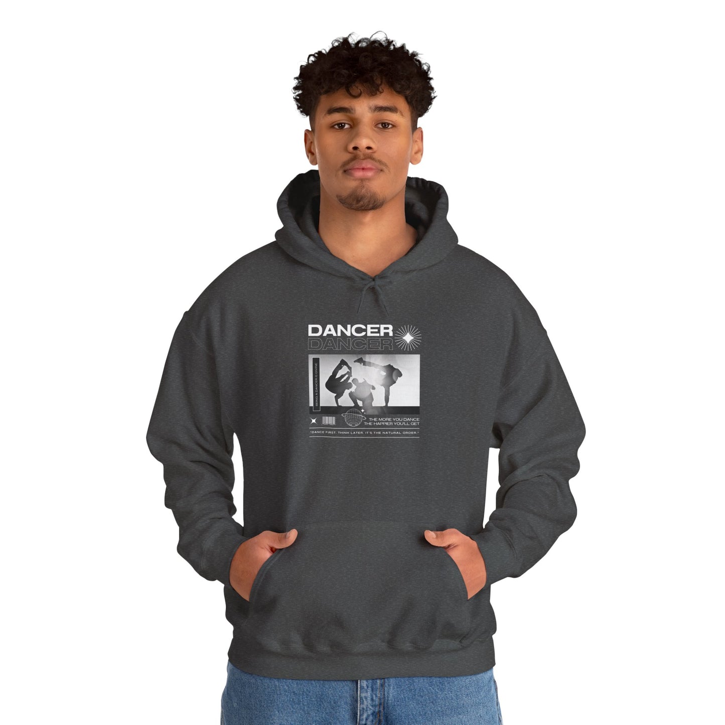 “Dancer” Breakdancer Streetwear Graphic | Hip-Hop Dance Hoodie for Urban Style & Comfort - Unisex Heavy Blend™ Hooded Sweatshirt
