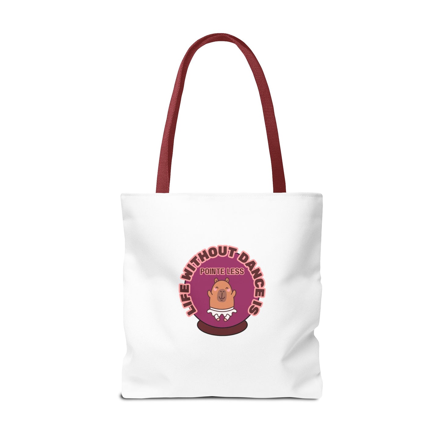 "Life Without Dance Is Pointeless" Capybara Canvas Tote Bag – Funny Dance Pun Tote for Dancers & Animal Lovers