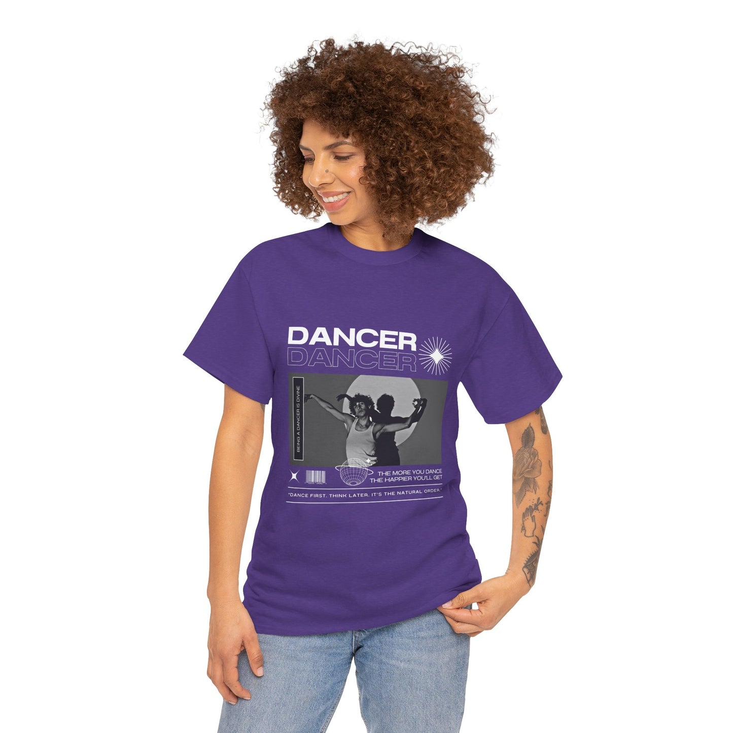 "Dancer" Spotlight Contemporary Dance Graphic Unisex Heavy Cotton Tee – Streetwear-Inspired Dance T-Shirt for Performers & Dance Lovers