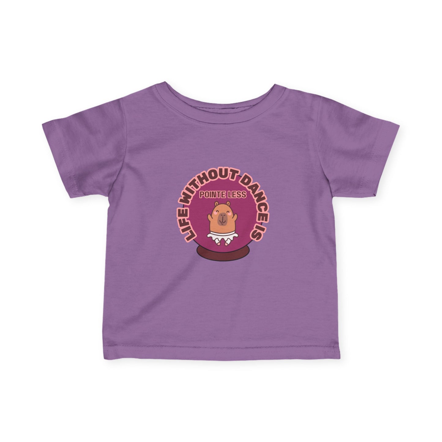 "Life Without Dance is Pointeless" Infant Fine Jersey Tee – Cute Dancing Capybara Baby Dance T-Shirt for Animal-Loving Tiny Movers