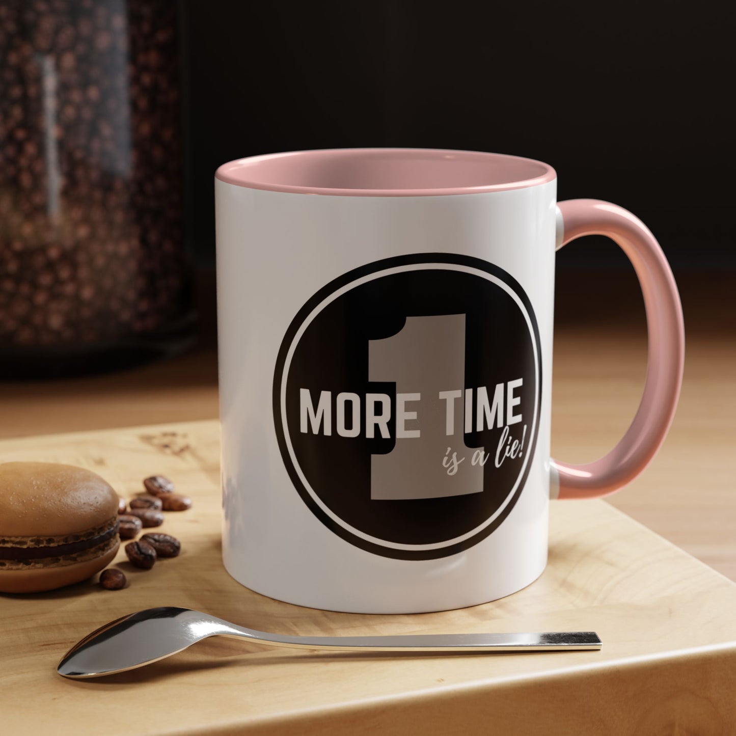 "One More Time is a Lie" Dance Quote Accent Coffee Mug – Bold Emblem Graphic Ceramic Cup