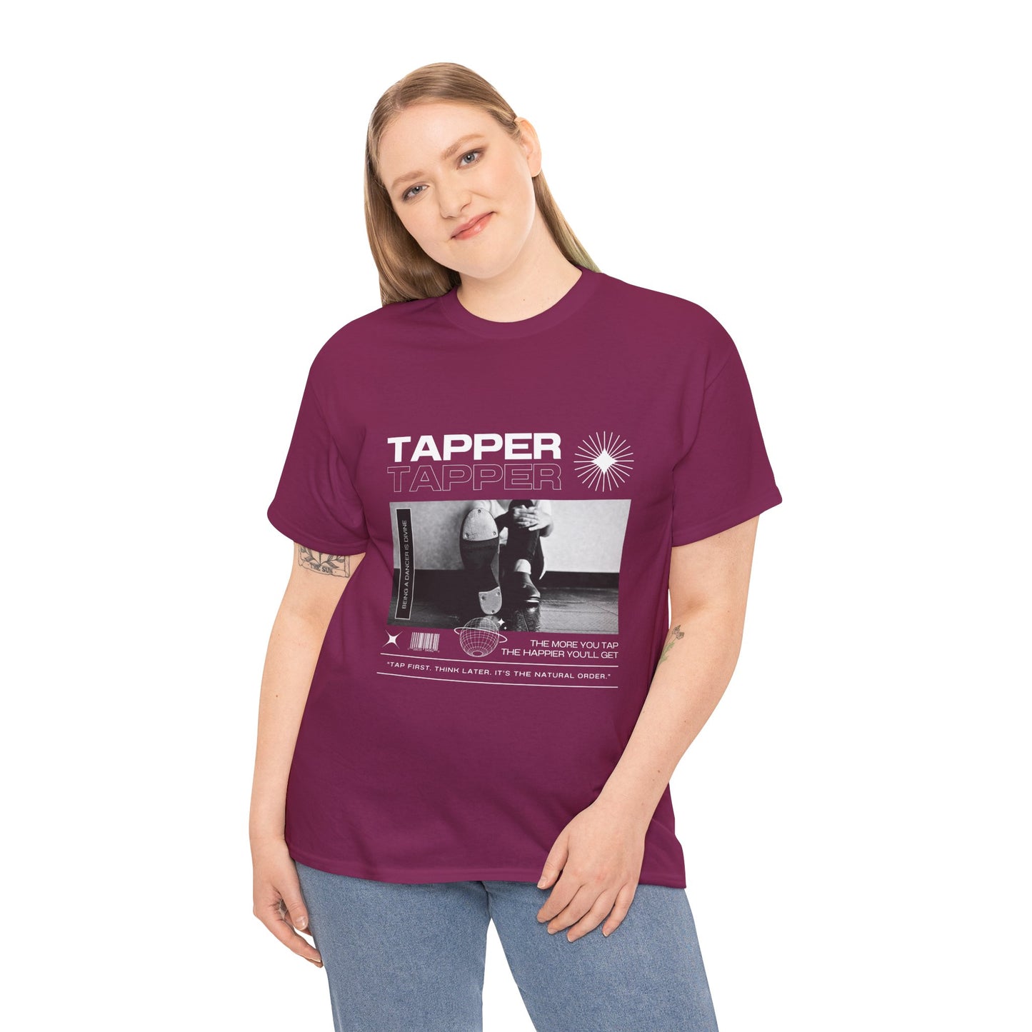 “Tapper” Tap Dance Unisex Heavy Cotton Tee – Streetwear-Inspired Tap Shoes Graphic T-Shirt for Dancers