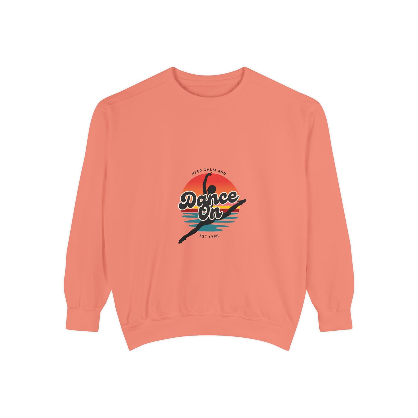 "Keep Calm and Dance On" Unisex Lightweight Crewneck Sweatshirt – Retro-Inspired Dance Graphic Pullover for Dancers & Movement Lovers