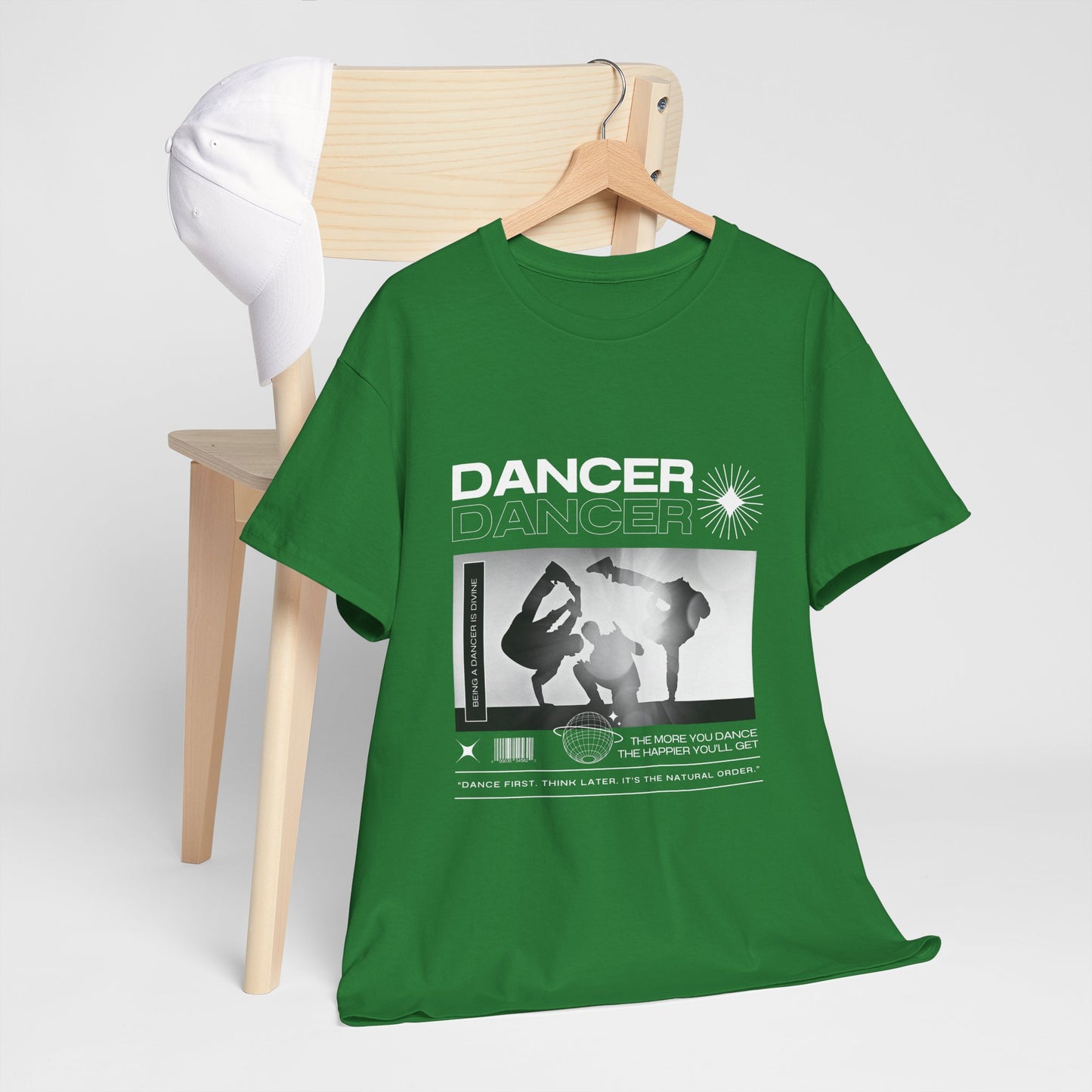 “Dancer” Graphic with Breakdancer Streetwear-Inspired Design | Hip-Hop Dance T-Shirt for Men & Women | Unisex Heavy Cotton Tee