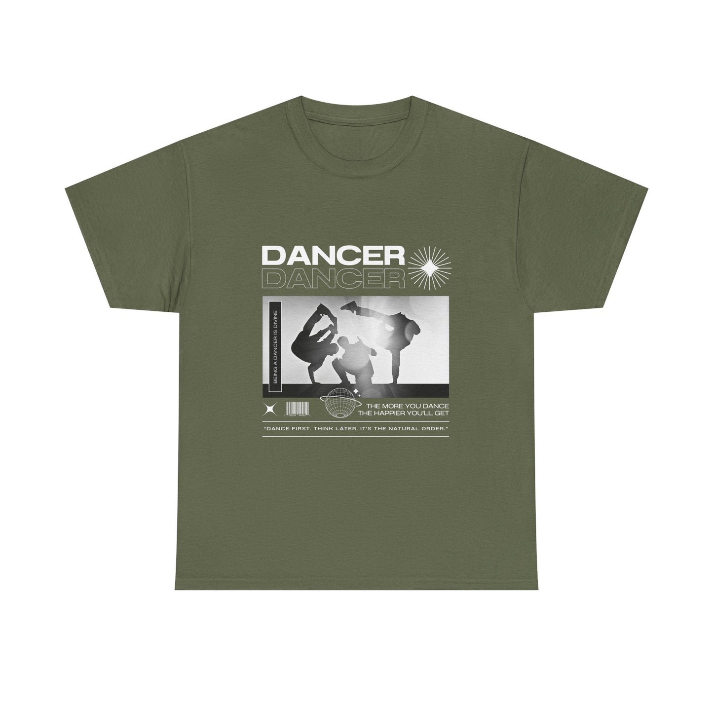 “Dancer” Graphic with Breakdancer Streetwear-Inspired Design | Hip-Hop Dance T-Shirt for Men & Women | Unisex Heavy Cotton Tee