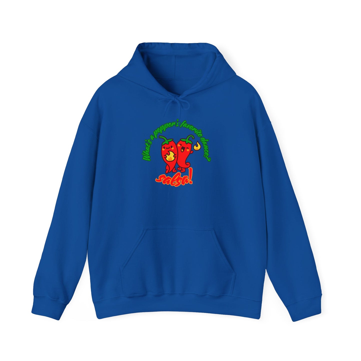 "What’s a Pepper’s Favorite Dance? Salsa!" Unisex Hooded Sweatshirt – Funny Dance Pun Hoodie with Cute Pepper Graphic for Dancers & Foodies