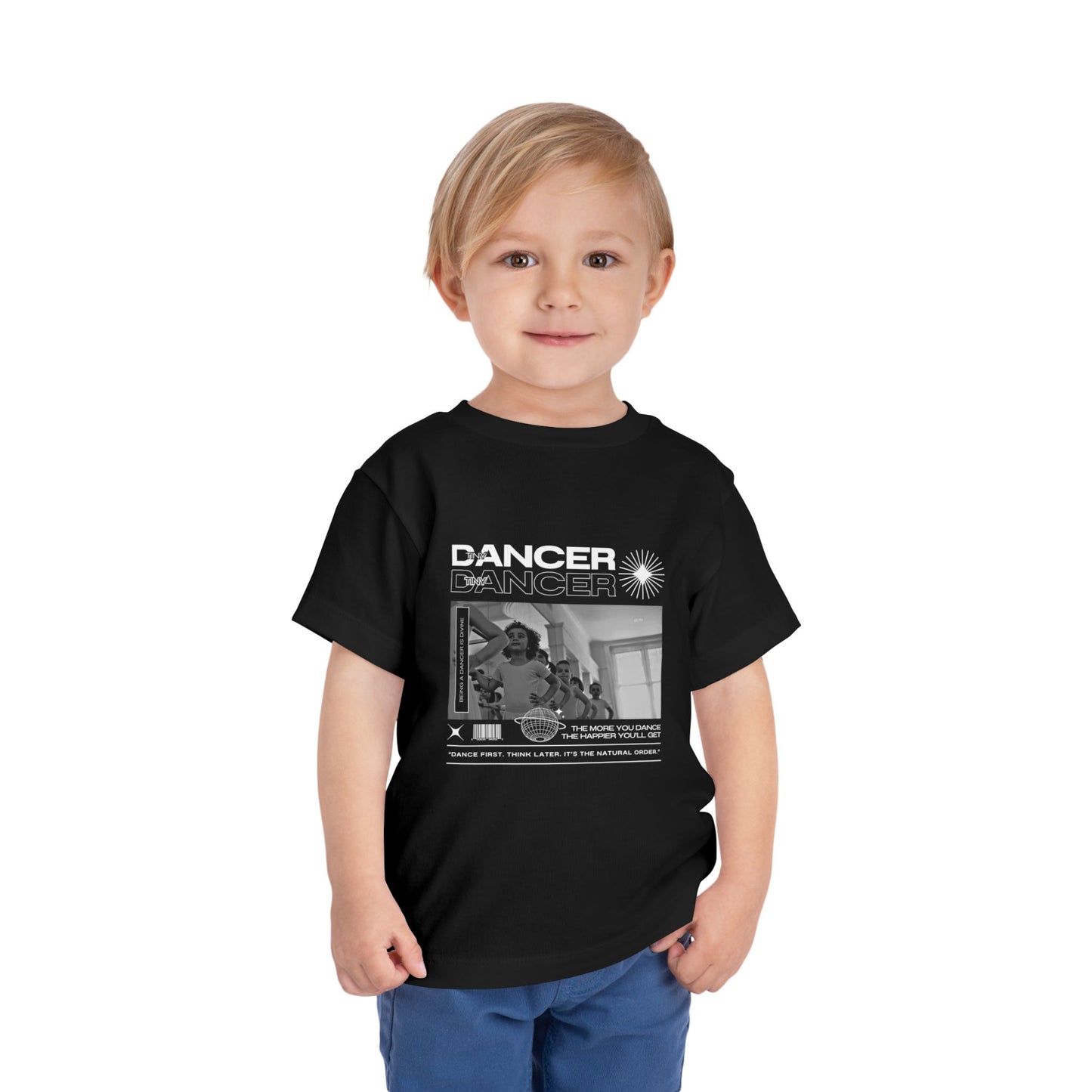 “Tiny Dancer" Toddler Short Sleeve T-Shirt – Streetwear-Inspired Ballet Class Graphic Tee for Kids