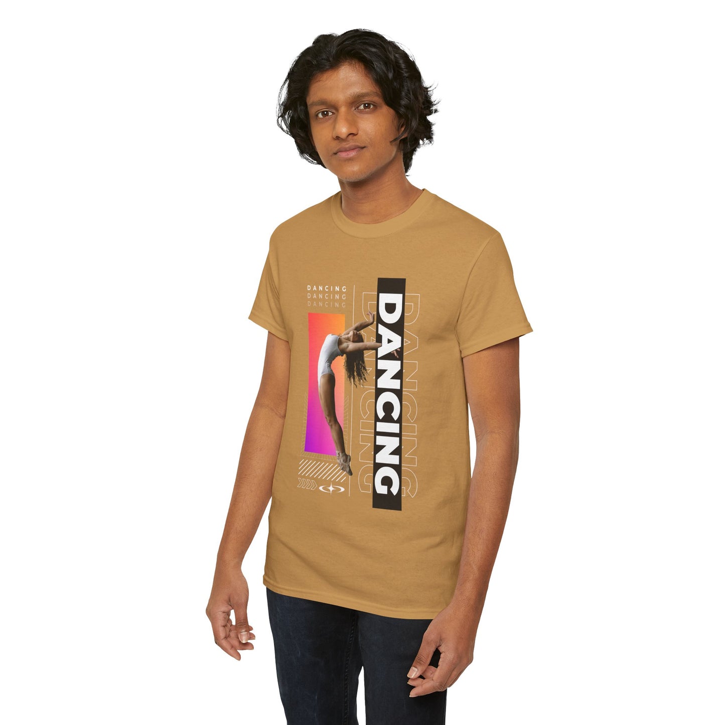 “Dancing” Streetwear-Inspired Female Dancer Unisex Heavy Cotton Tee – Urban Dance Graphic T-Shirt for Performers and Dance Lovers