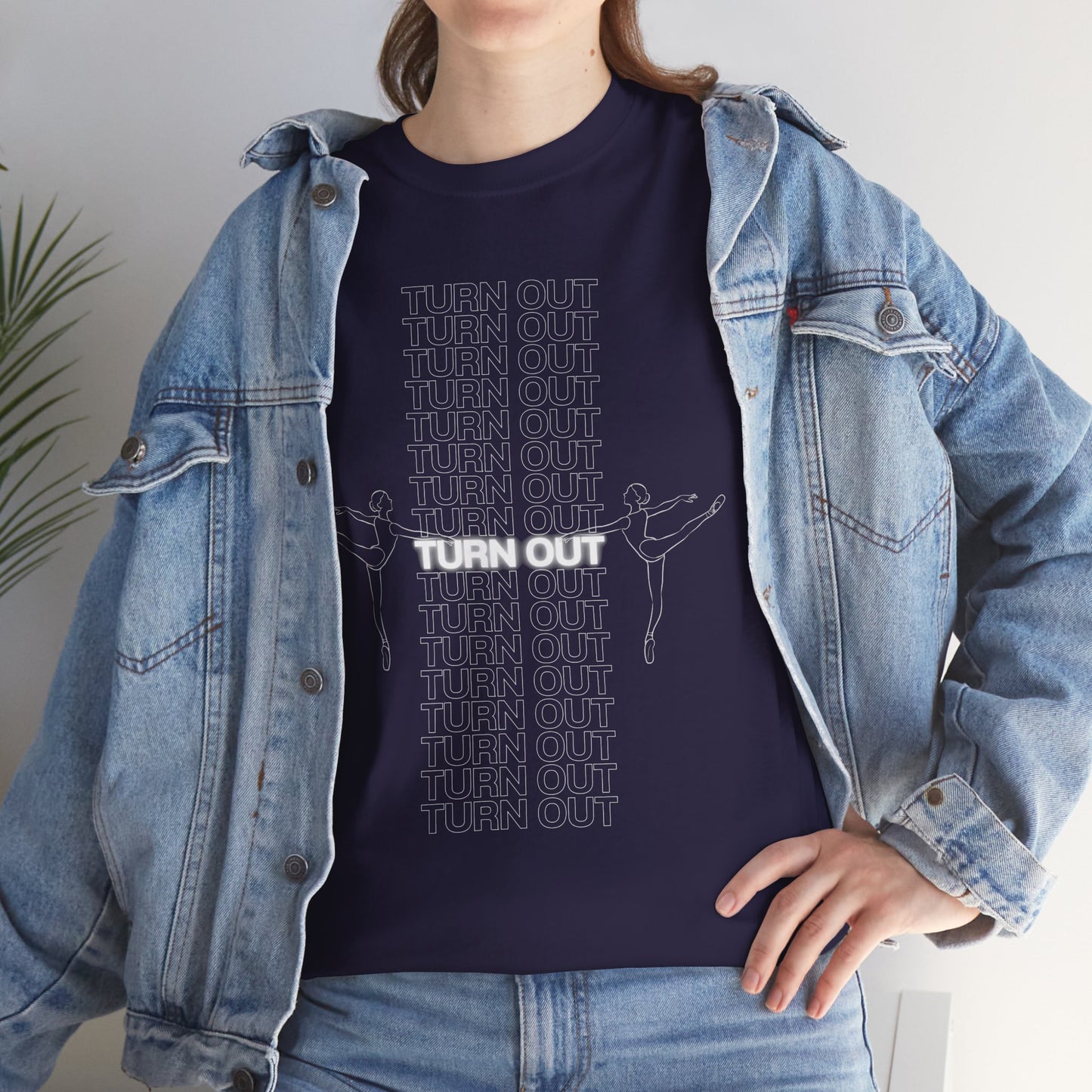 "Turn Out" Ballerina Graphic Unisex Heavy Cotton Tee – Ballet Dance T-Shirt for Dancers & Dance Enthusiasts