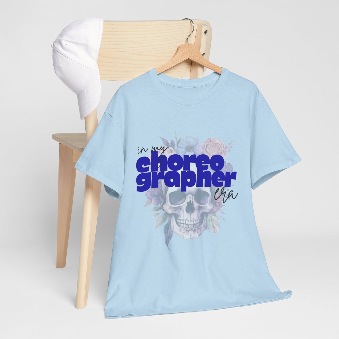"In My Choreographer Era" Skull Floral Tee – Unisex Heavy Cotton Dance T-Shirt with Cool Gothic Graphic