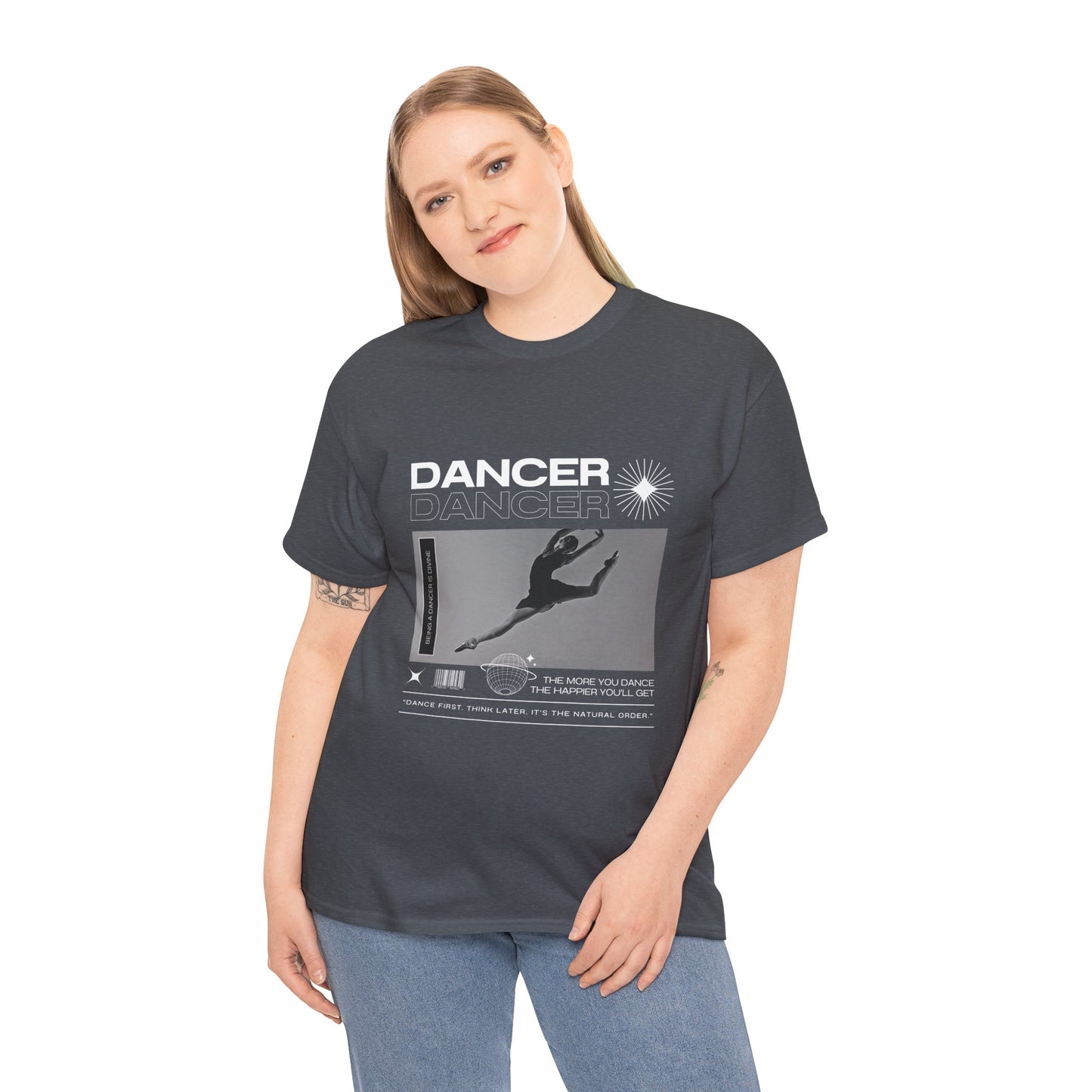 “Dancer” Mottos Streetwear Tee – Unisex Heavy Cotton Dance T-Shirt with Bold Graphic