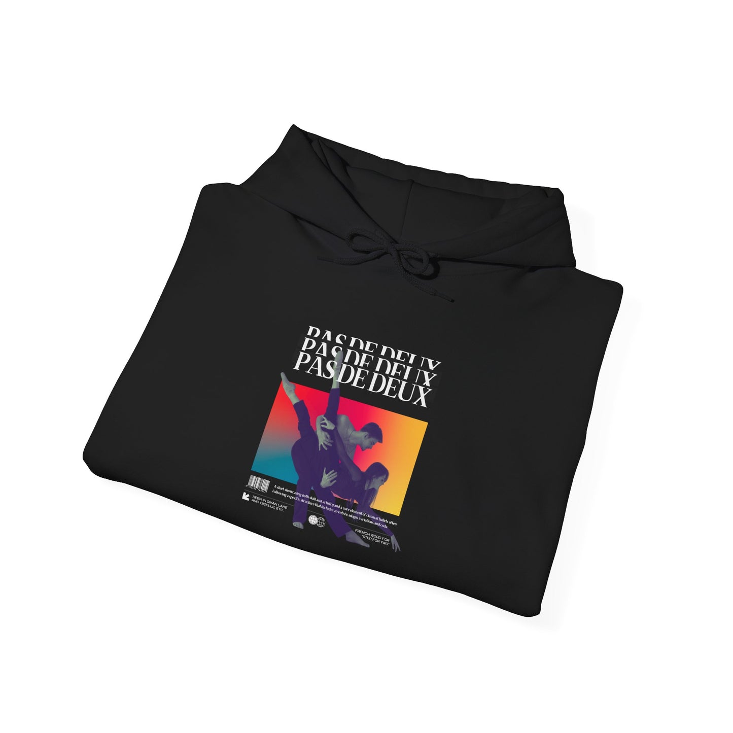 “Pas De Deux” Ballet Term Definition with Streetwear-Style - Unisex Heavy Blend™ Hooded Sweatshirt – Cozy Dance Hoodie for Ballet Fans & Performers