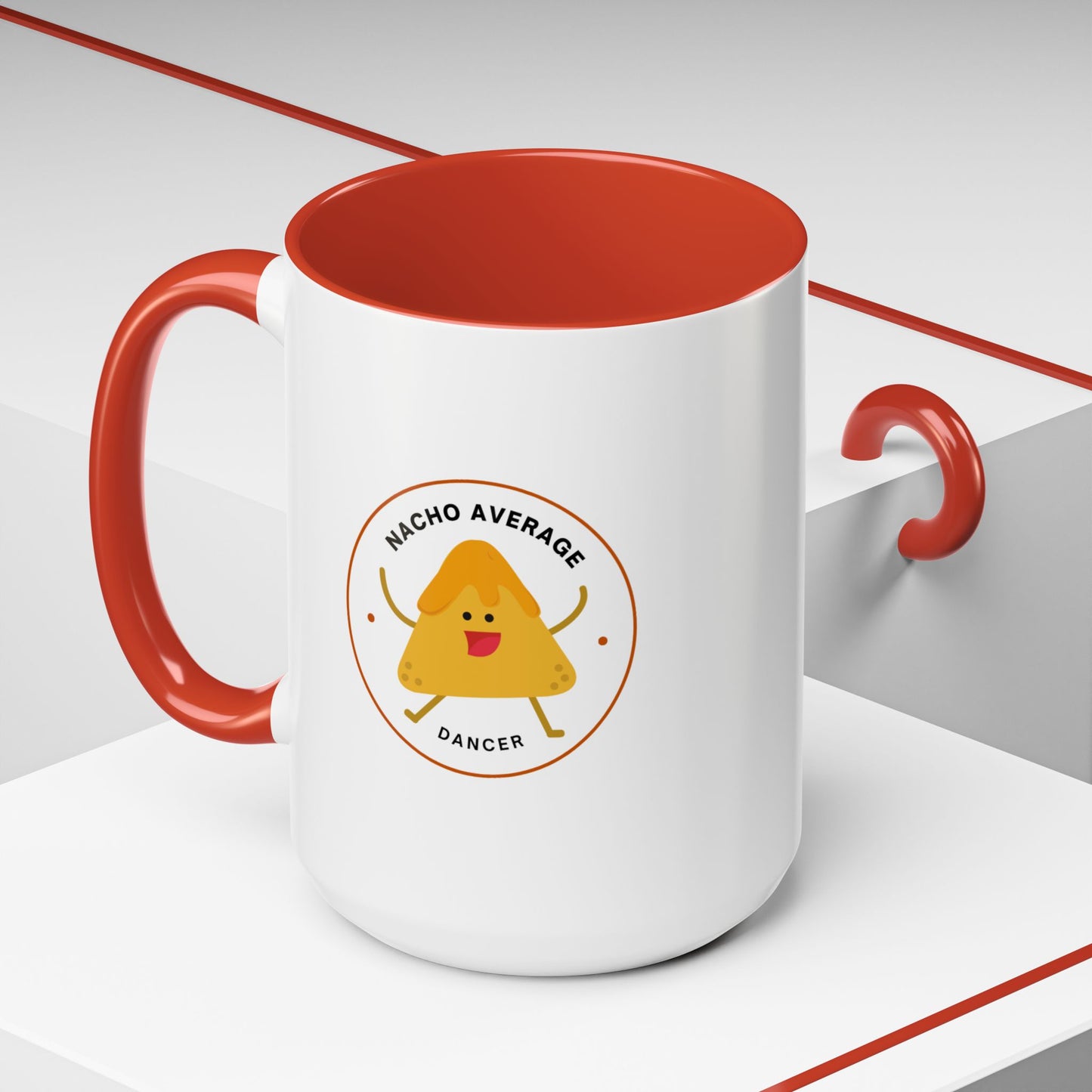 "Nacho Average Dancer" Accent Coffee Mug – Funny Dance Pun Ceramic Mug with Nacho Graphic for Dancers