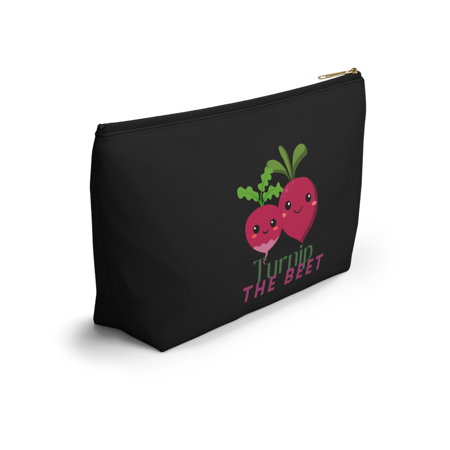 "Turnip the Beet" Makeup Bag – Cute Vegetable Dance Pun Graphic – Fun Dance-Themed Zipper Pouch for Cosmetics, Accessories & Gifts