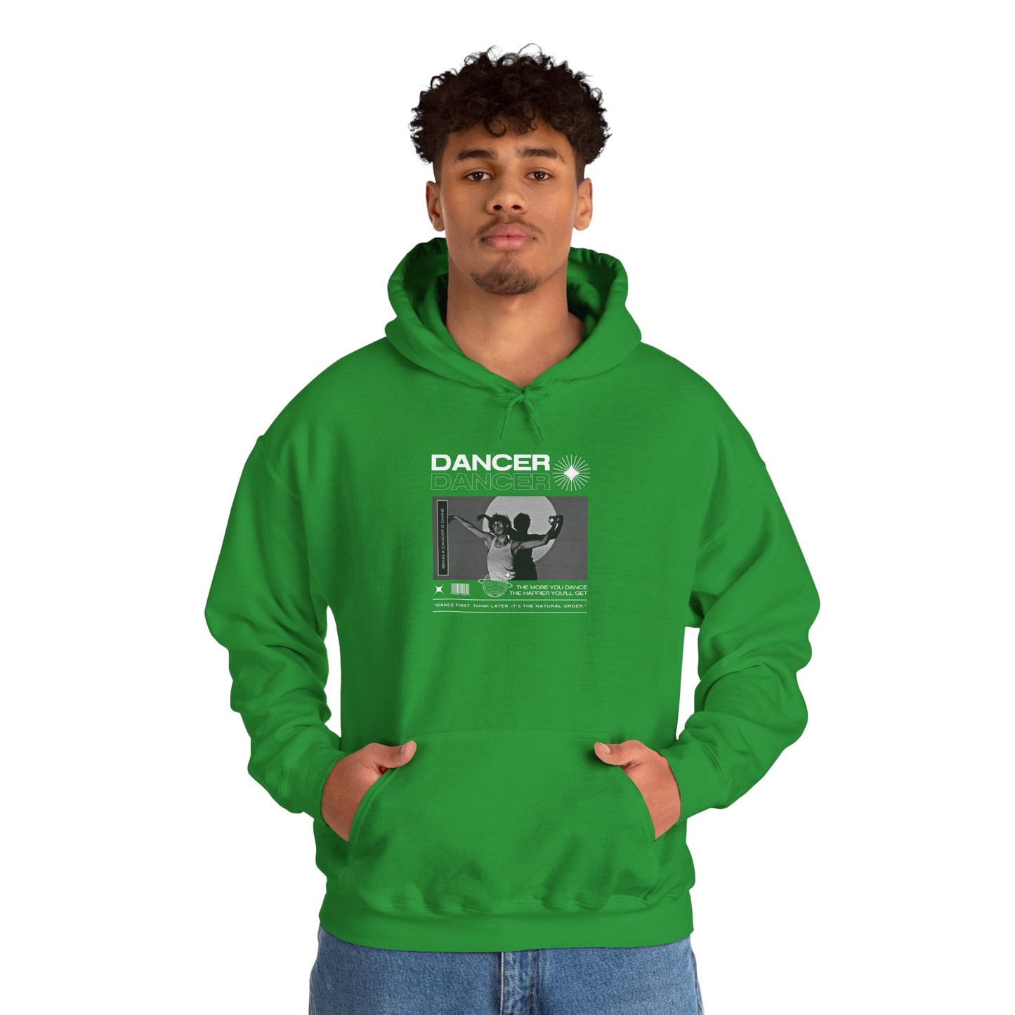 “Dancer” Contemporary Dancer in Spotlight Graphic | Streetwear-Inspired Dance Hoodie for Modern Dance Lovers - Unisex Heavy Blend™ Hooded Sweatshirt