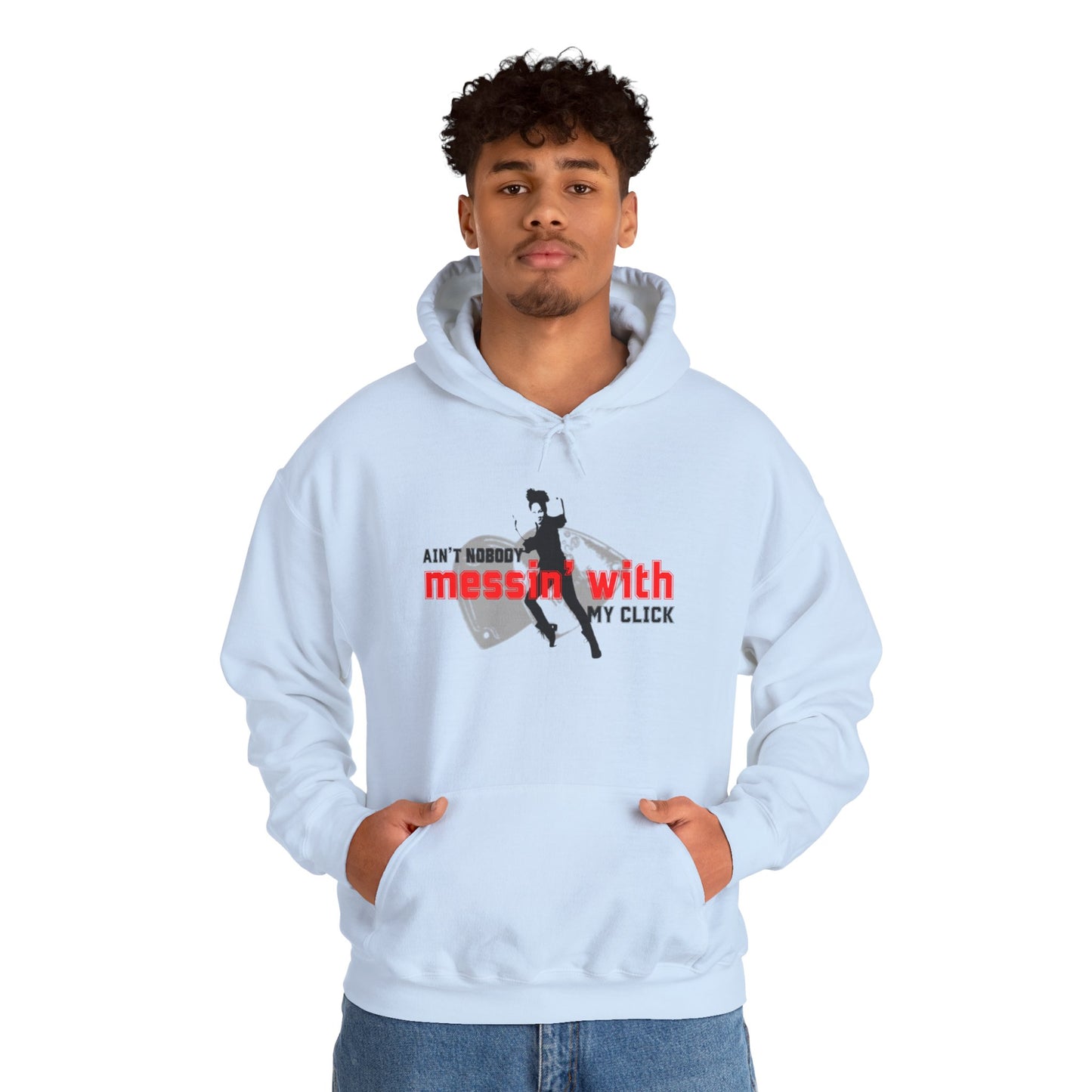 “Ain’t Nobody Messin’ with My Click” Tap Dance Graphic with Tap Shoes & Dancer | Streetwear-Inspired Tap Dancing Hoodie for Dancers - Unisex Heavy Blend™ Hooded Sweatshirt