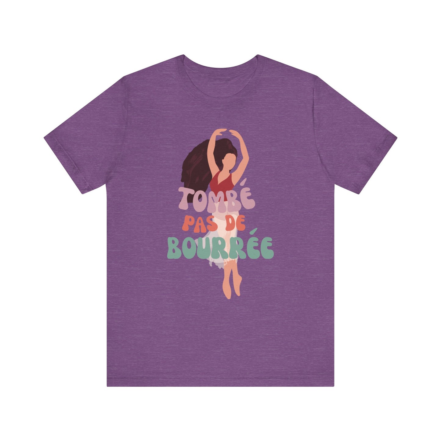 “Tombé Pas de Bourrée” T-Shirt – Ballet Dance Phrase Unisex Garment-Dyed Tee with Elegant Dancer Graphic