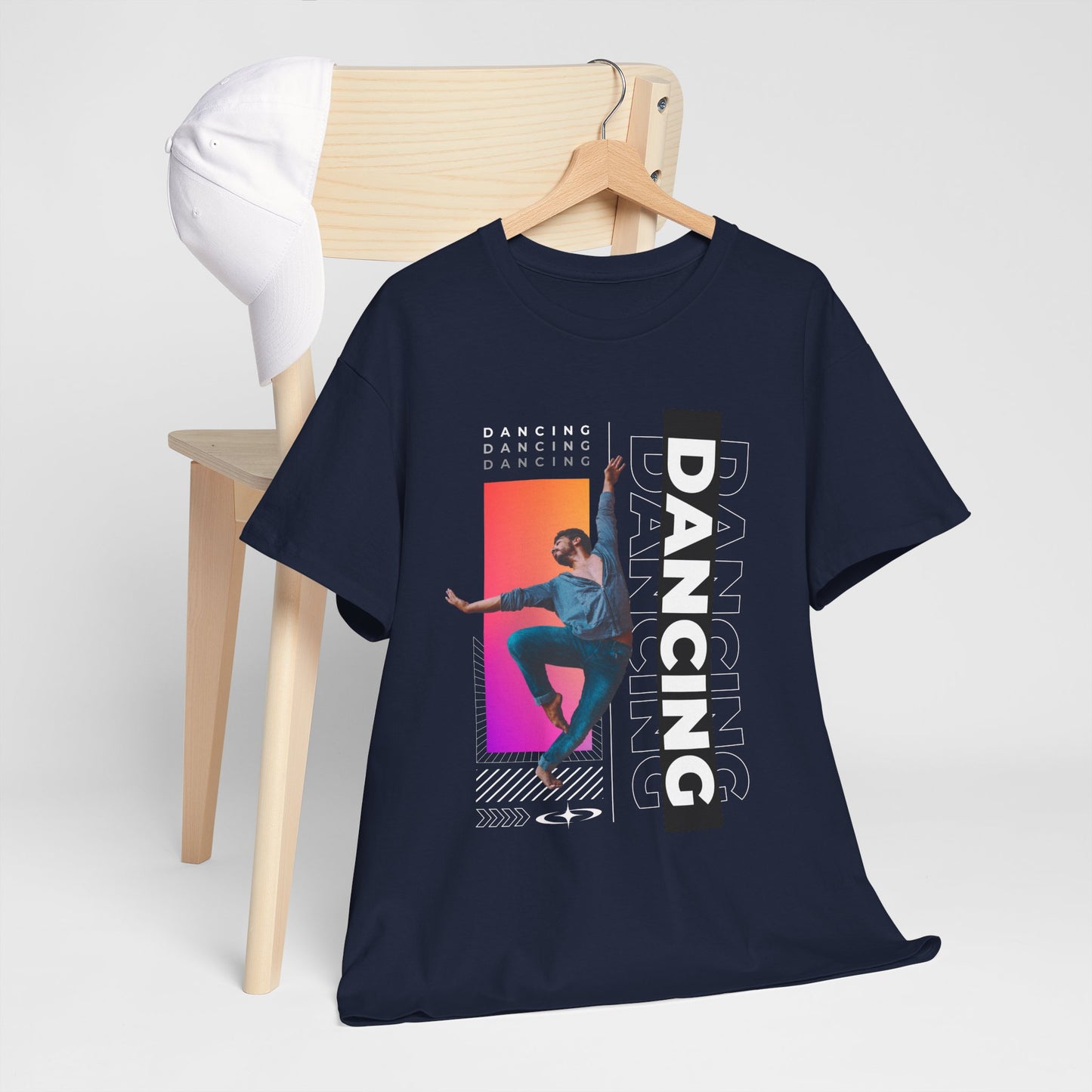 “Dancing” Streetwear-Inspired Male Dancer Unisex Heavy Cotton Tee – Urban Dance Graphic T-Shirt for Performers and Dance Lovers