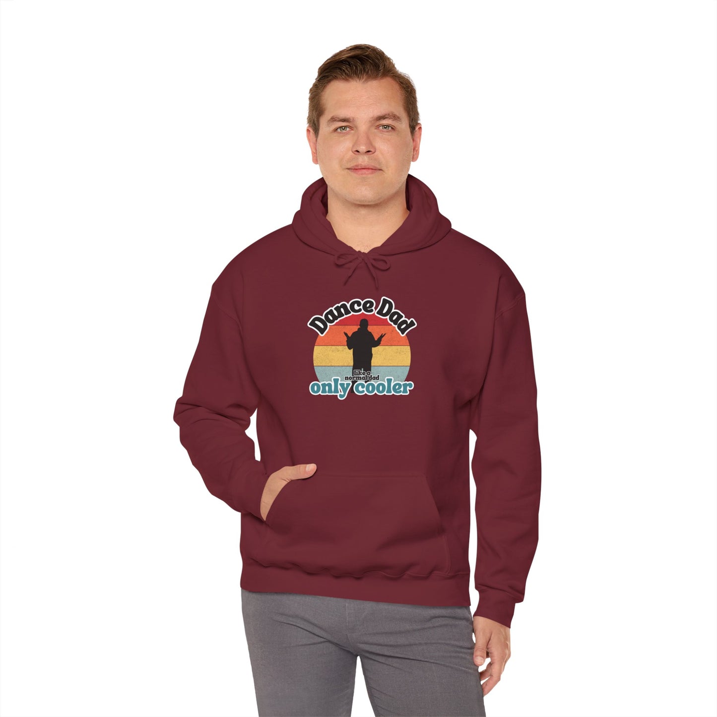 Dance Dad Retro Hoodie – Funny Unisex Heavy Blend™ Hooded Sweatshirt for Cool Dance Dads