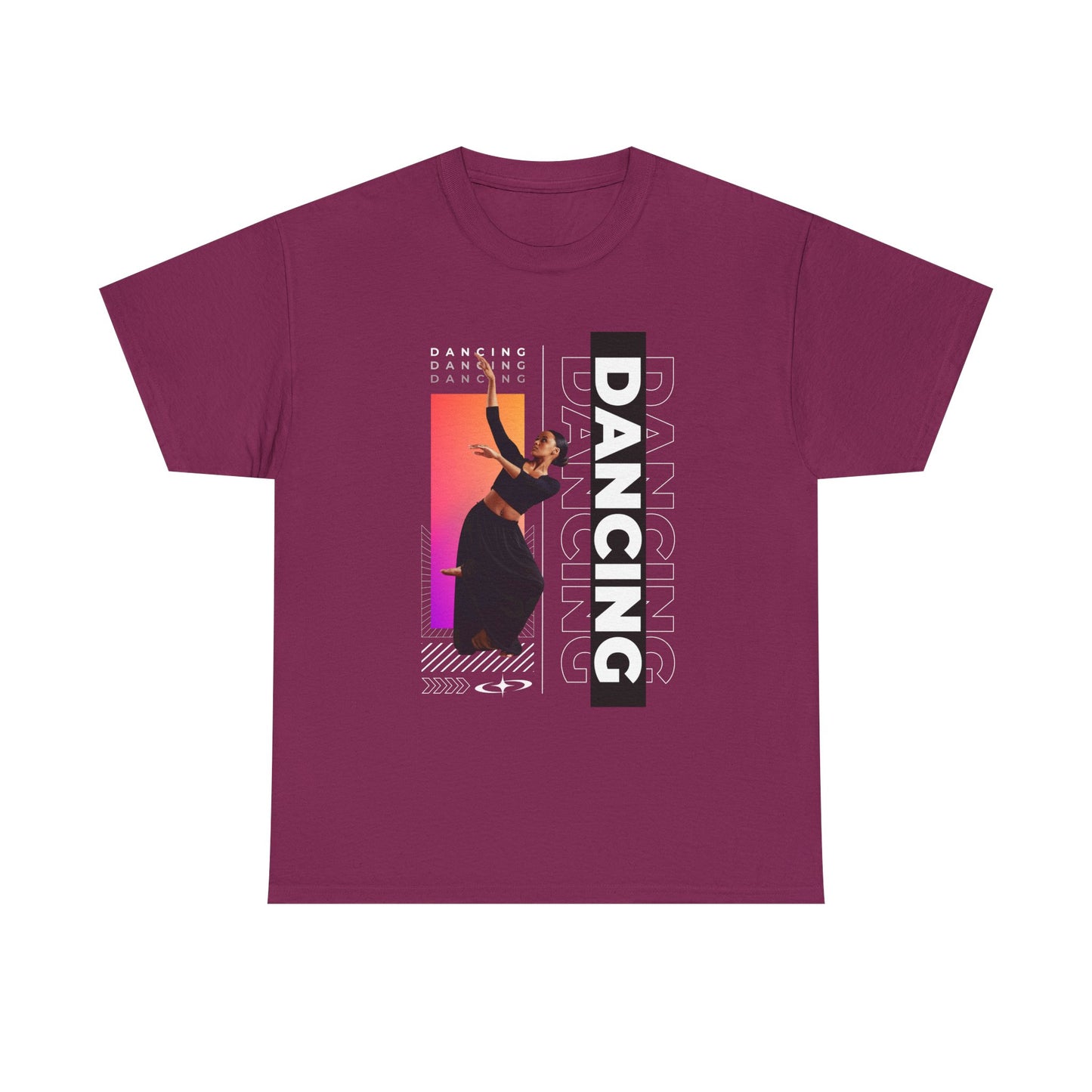 “Dancing” Streetwear-Inspired Female Dancer Unisex Heavy Cotton Tee – Urban Dance Graphic T-Shirt for Performers and Dance Lovers