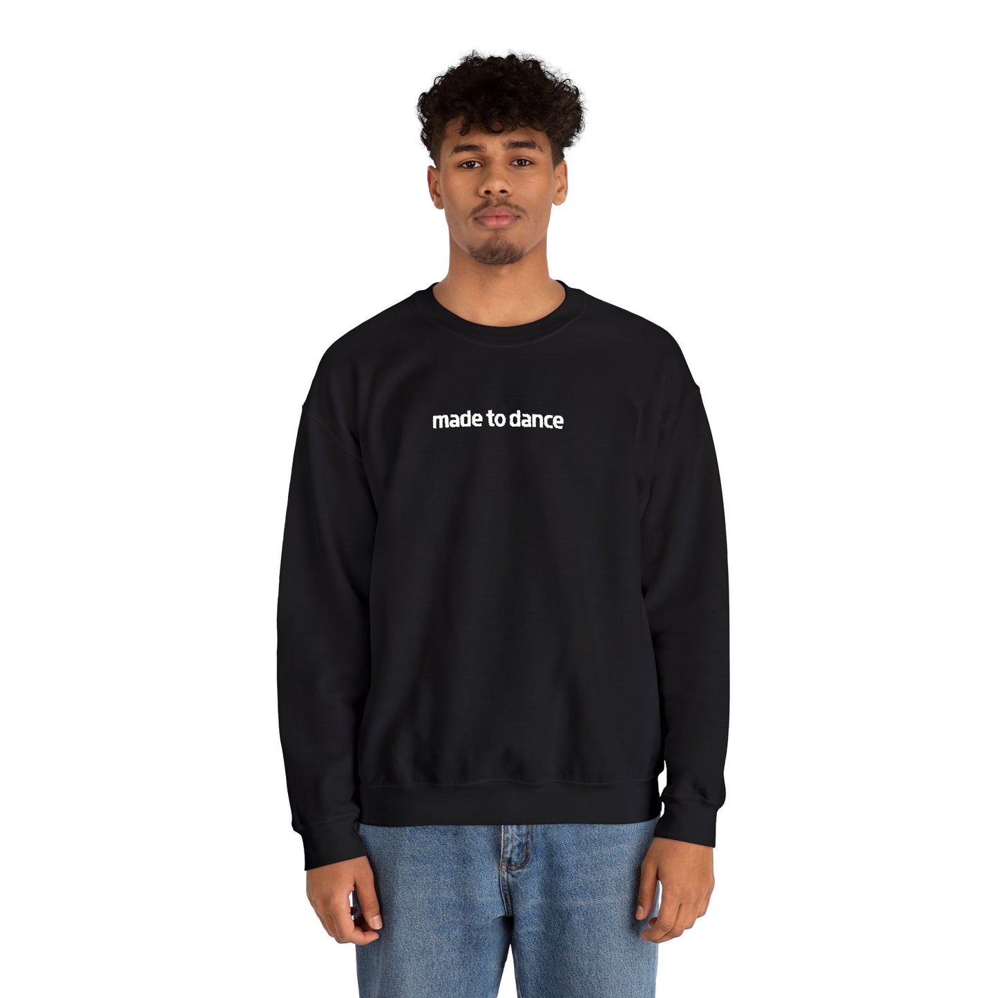 “Made to Dance" Unisex Heavy Blend™ Crewneck Sweatshirt – Embroidered Dance-Inspired Pullover for Adults & Kids
