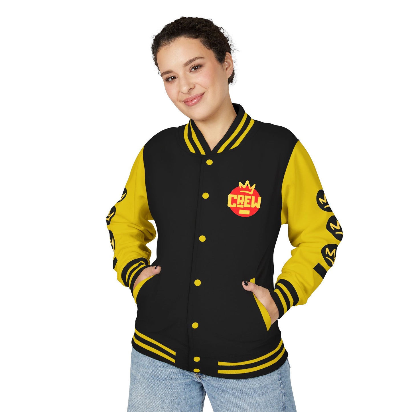 Full Out Premium Collection Letterman Jacket β Unisex Heavyweight Varsity Jacket with "Full Out" Back Graphic and "Crew" Front Design