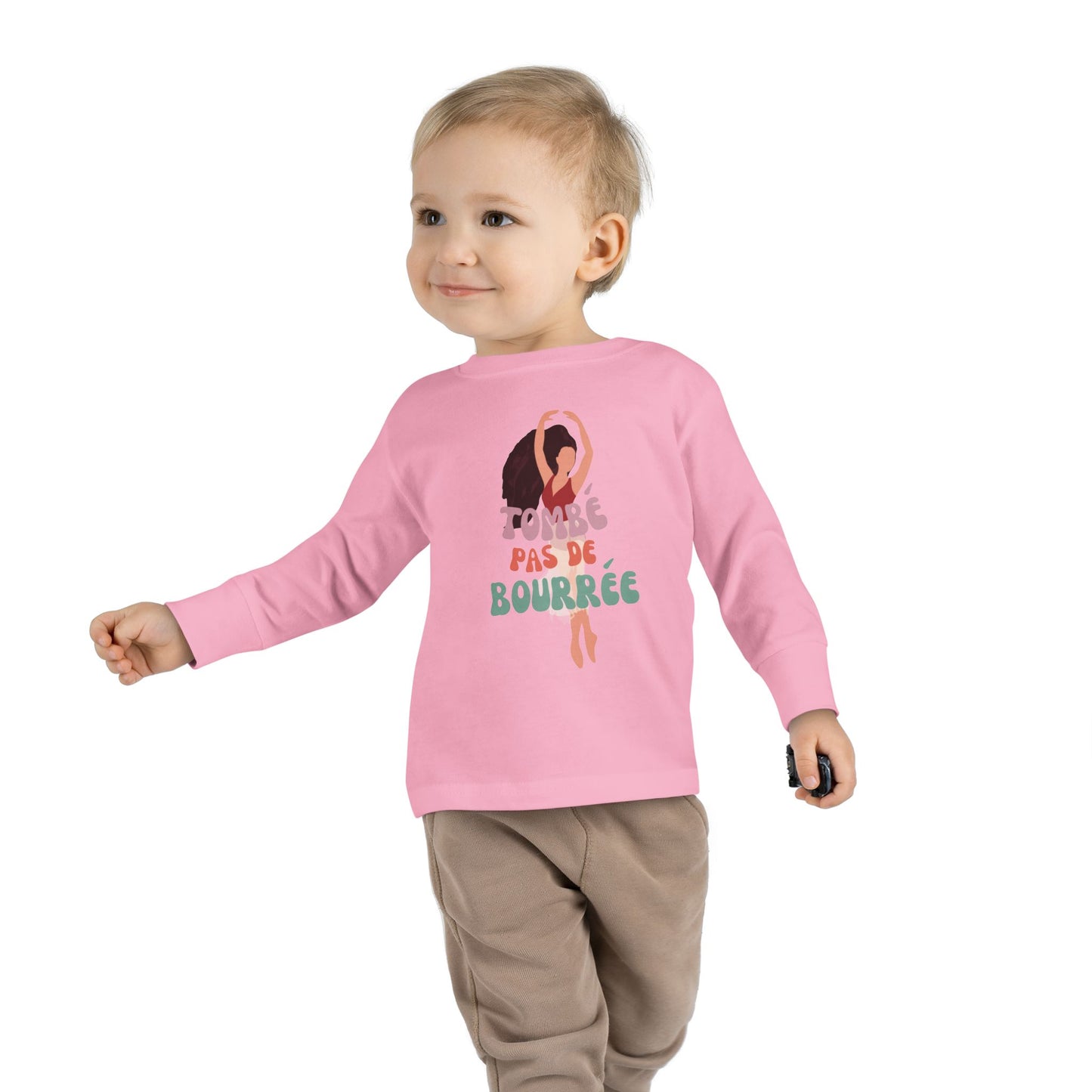 "Tombé Pas de Bourrée" Toddler Long Sleeve Dance T-Shirt – Ballet Dancer Graphic Shirt for Kids