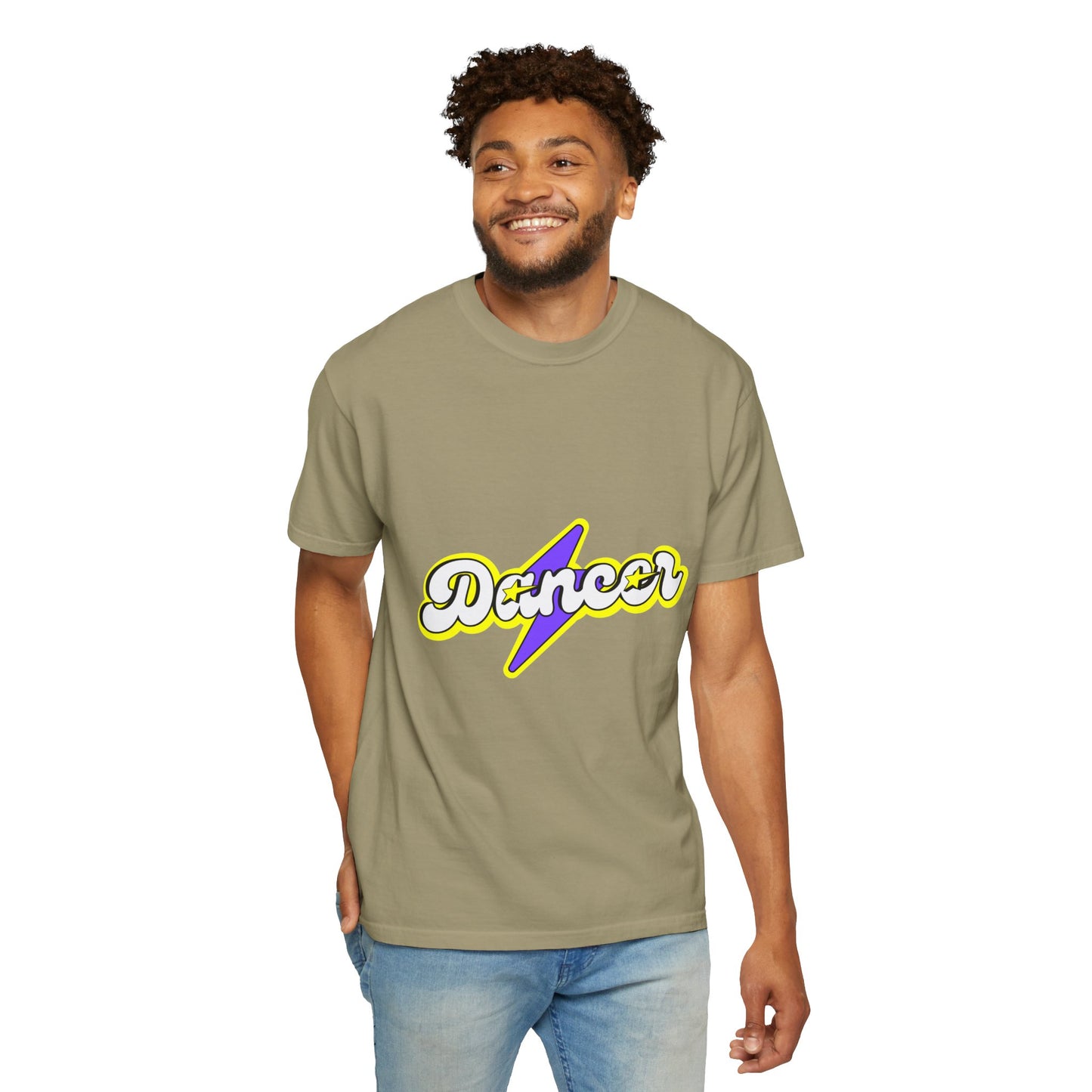 "Dancer" Unisex Garment-Dyed T-Shirt – Superhero-Style Bold Graphic Tee – Dance Power Shirt for Performers & Movers