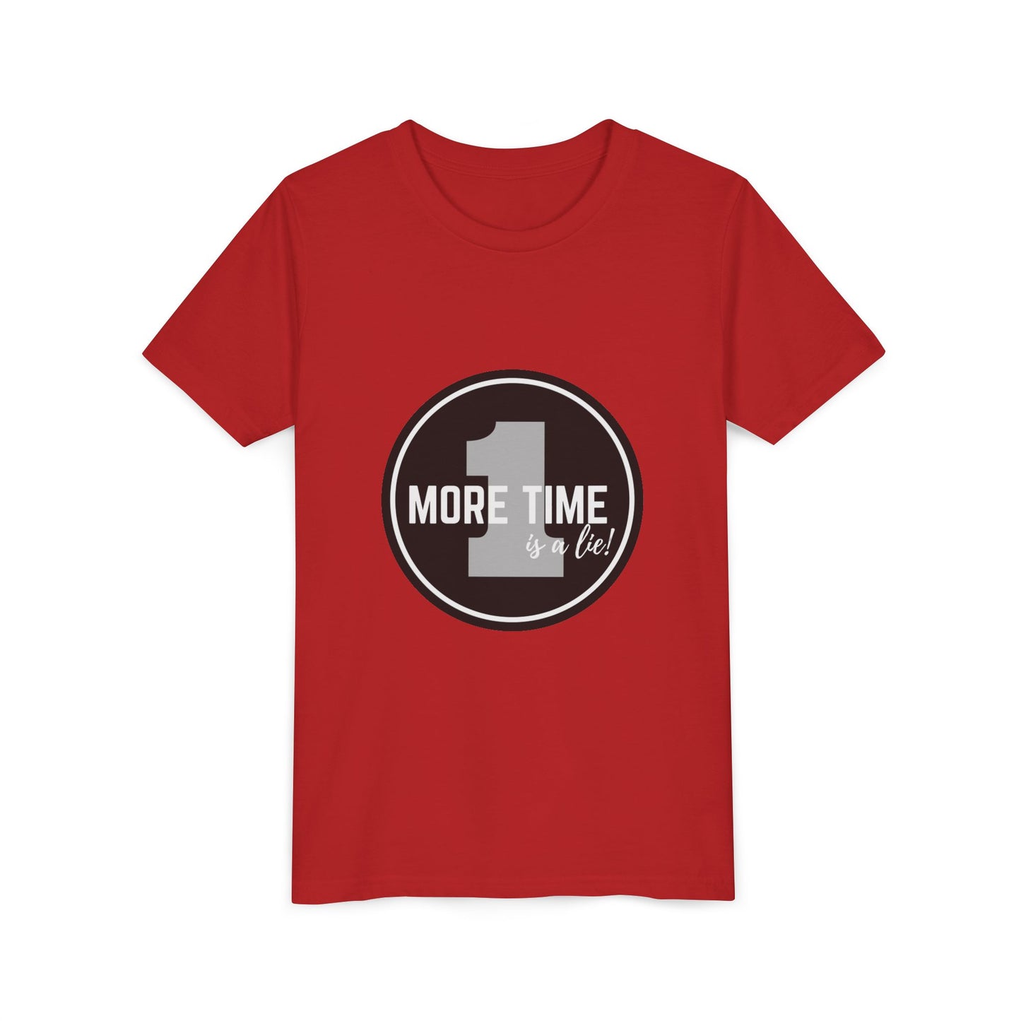 “One More Time is a Lie” Bold Emblem Dancer Graphic T-Shirt for Kids – Funny Dance Rehearsal Shirt - Youth Dance Tee