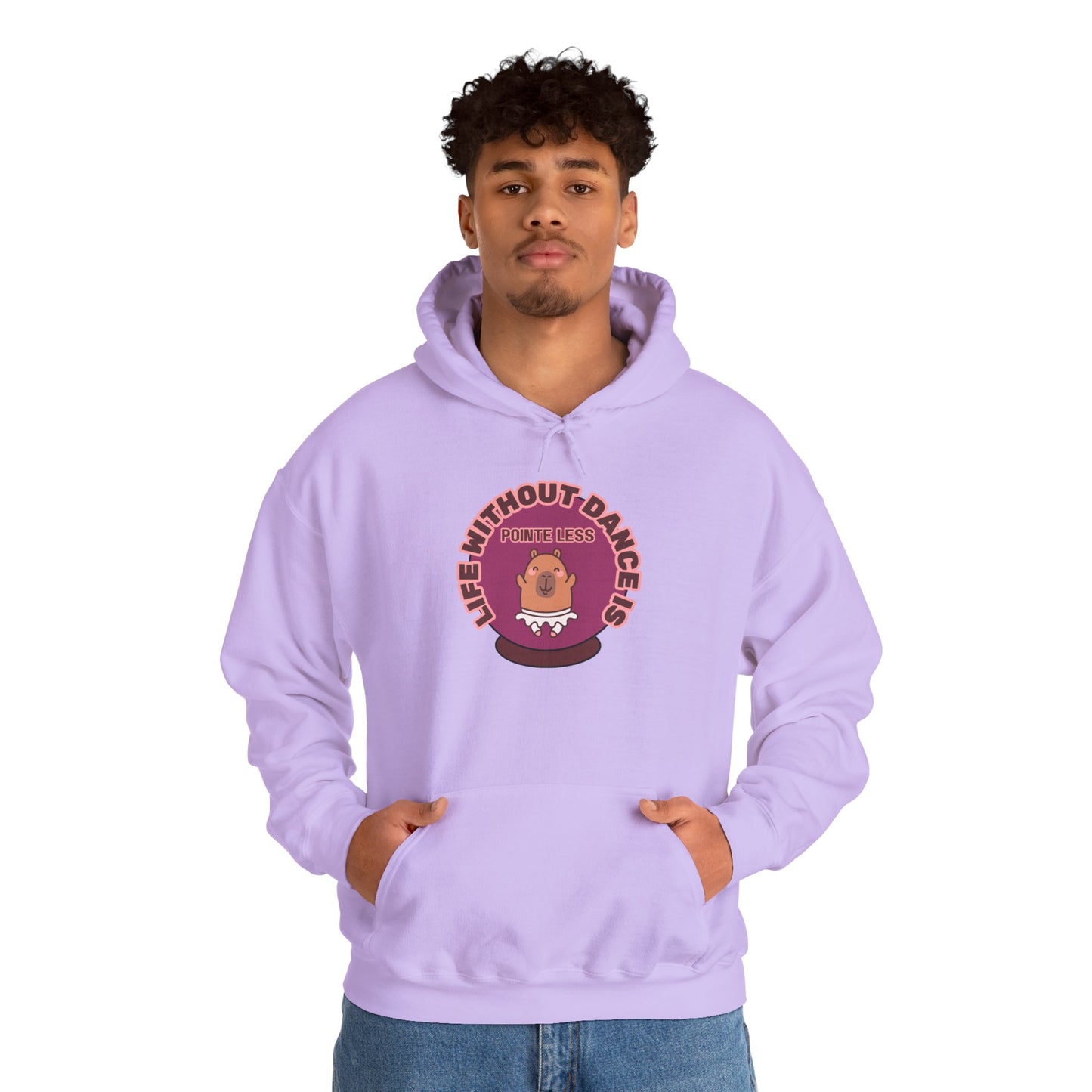 “Life Without Dance is Pointeless" Unisex Heavy Blend Hooded Sweatshirt – Cute Capybara Graphic Hoodie for Adults and Teens