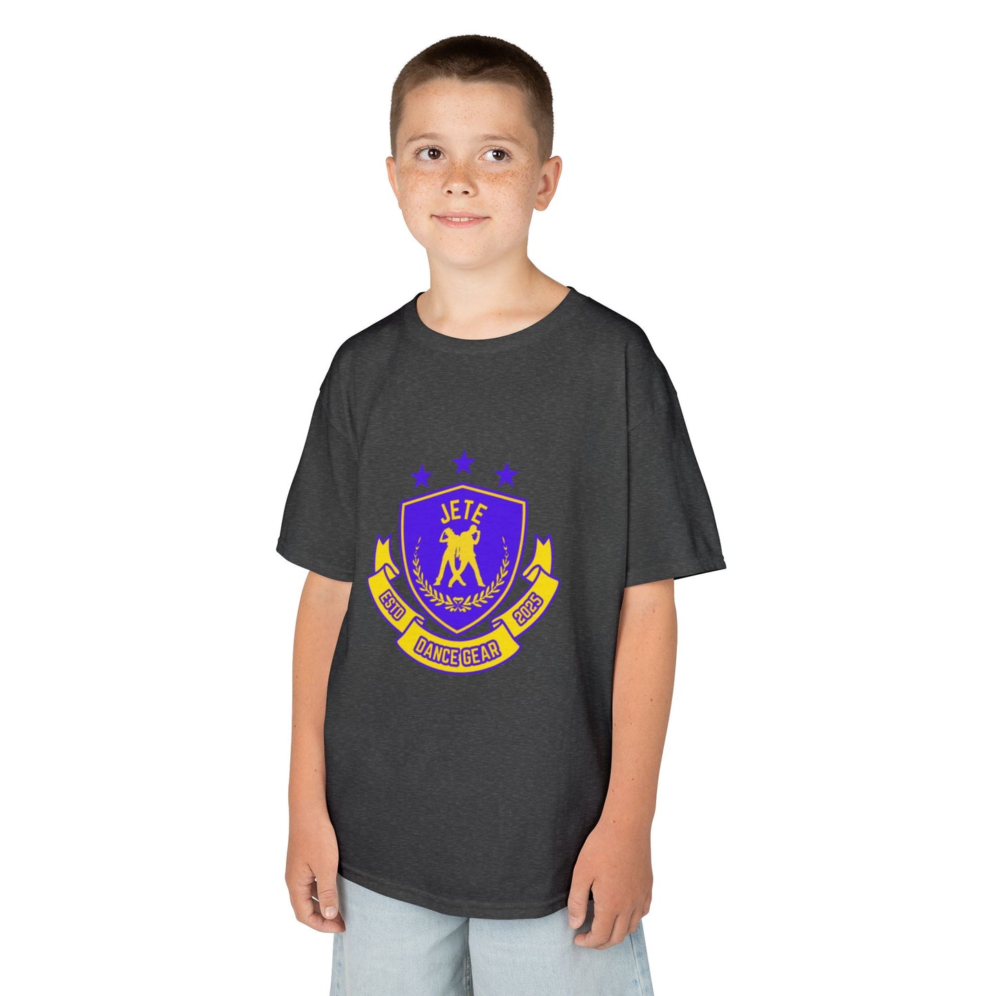 "Jeté Dance Gear" Youth Short Sleeve Tee – Collegiate-Inspired Dancer Graphic Shirt for Kids