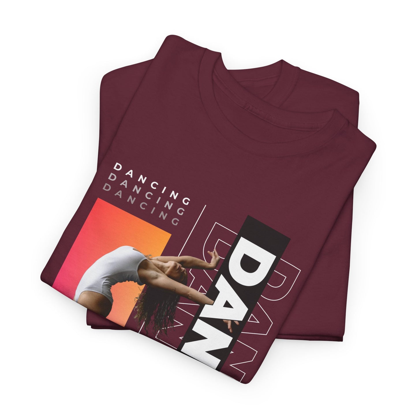 “Dancing” Streetwear-Inspired Female Dancer Unisex Heavy Cotton Tee – Urban Dance Graphic T-Shirt for Performers and Dance Lovers