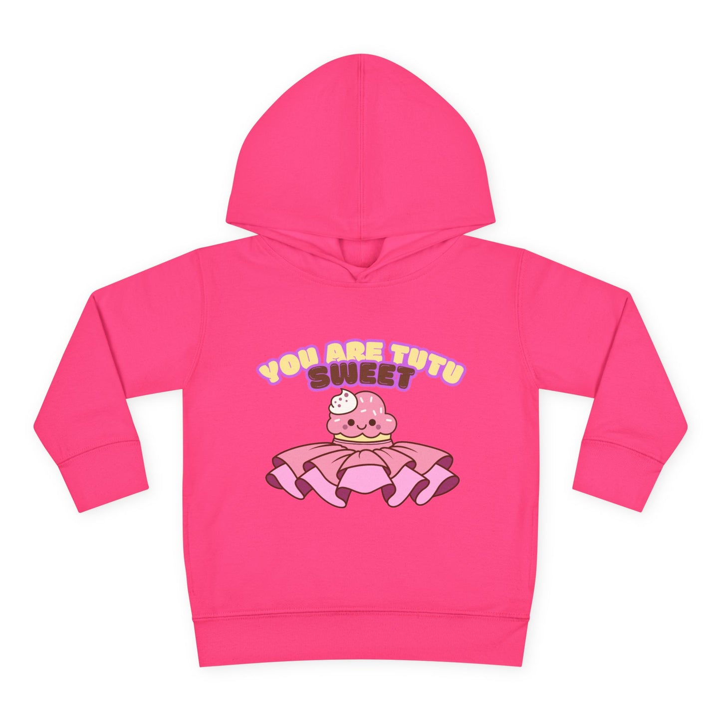 "You Are Tutu Sweet" Toddler Pullover Hoodie – Kawaii Cupcake in Tutu Dance Graphic Fleece Sweatshirt for Kids