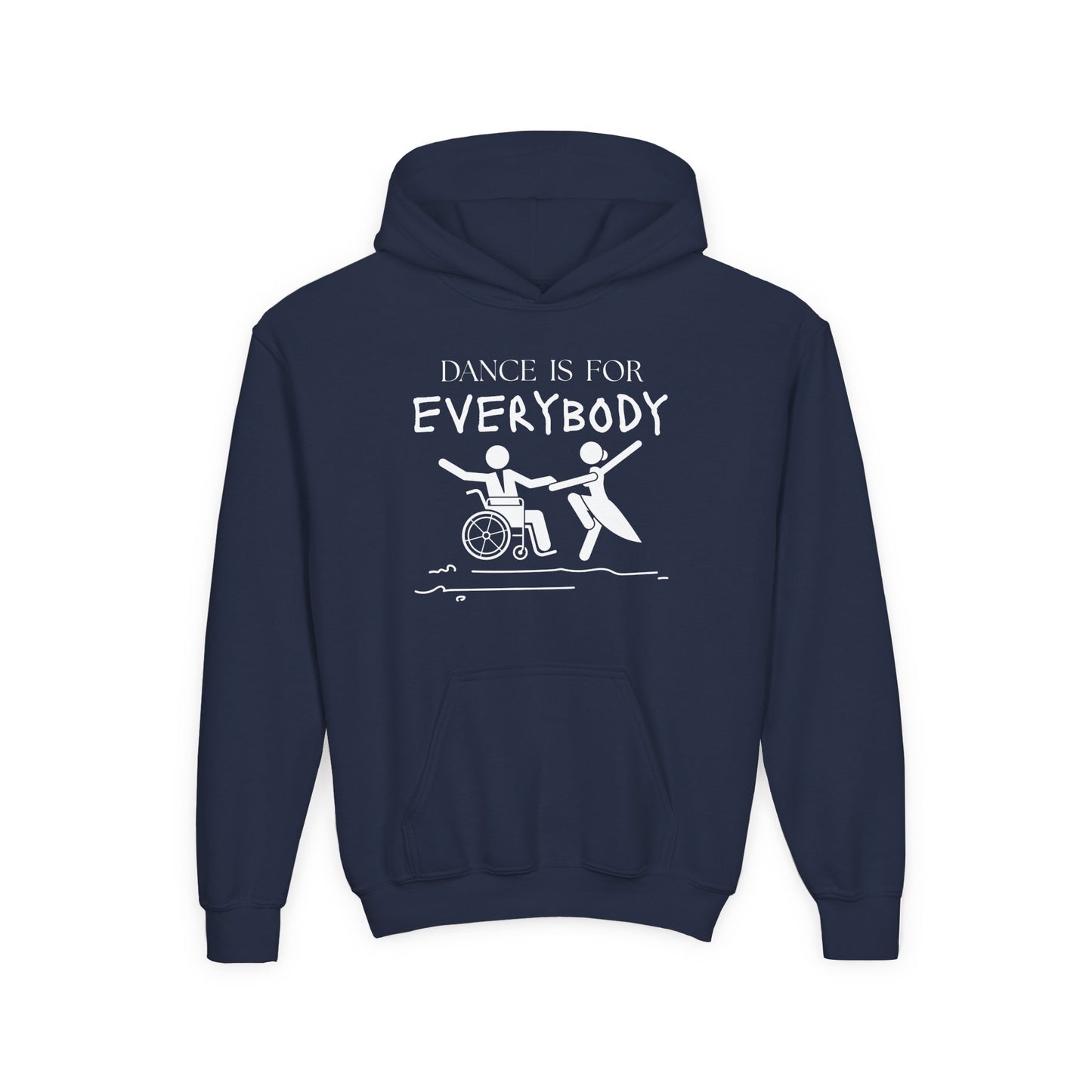 “Dance Is for Everybody” Unisex Youth Hoodie – Inclusive Dance Hoodie for Kids & Teens, Personalized with Name or Studio