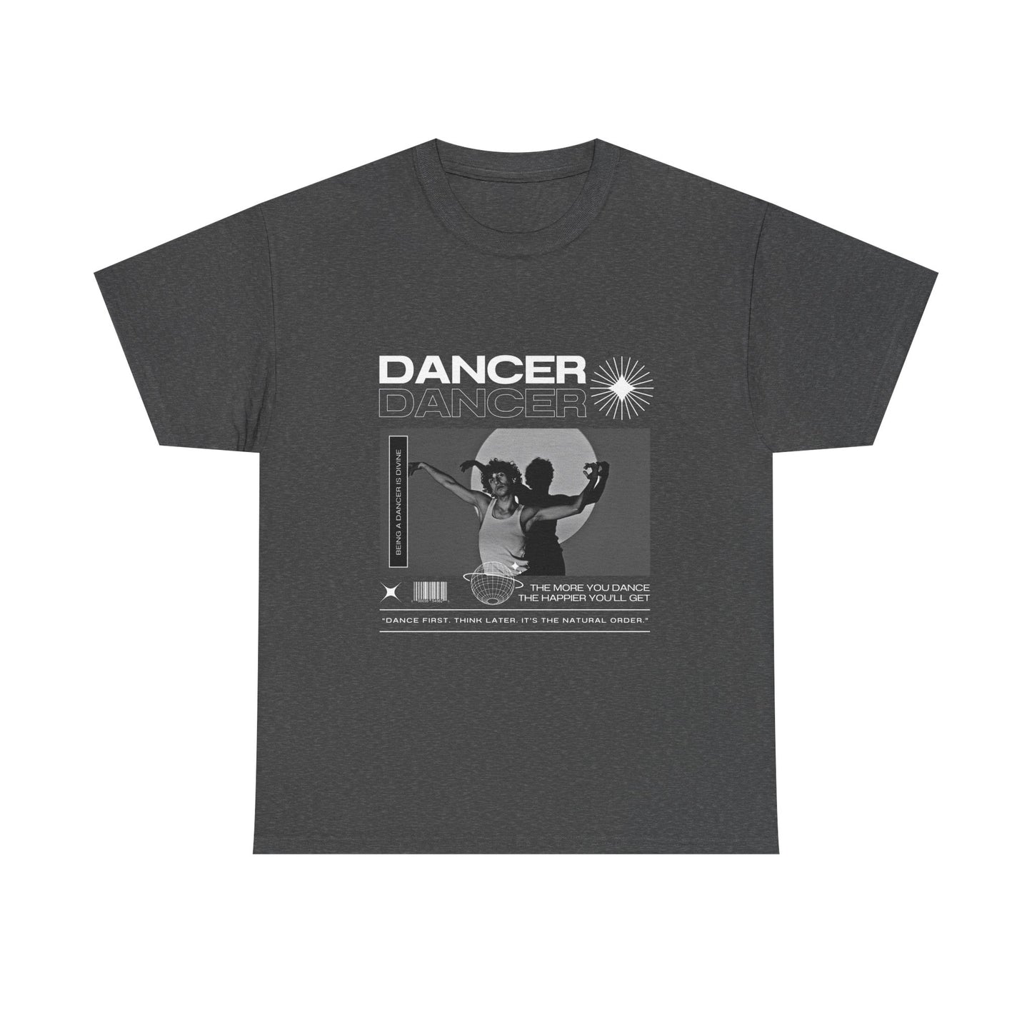 "Dancer" Spotlight Contemporary Dance Graphic Unisex Heavy Cotton Tee – Streetwear-Inspired Dance T-Shirt for Performers & Dance Lovers