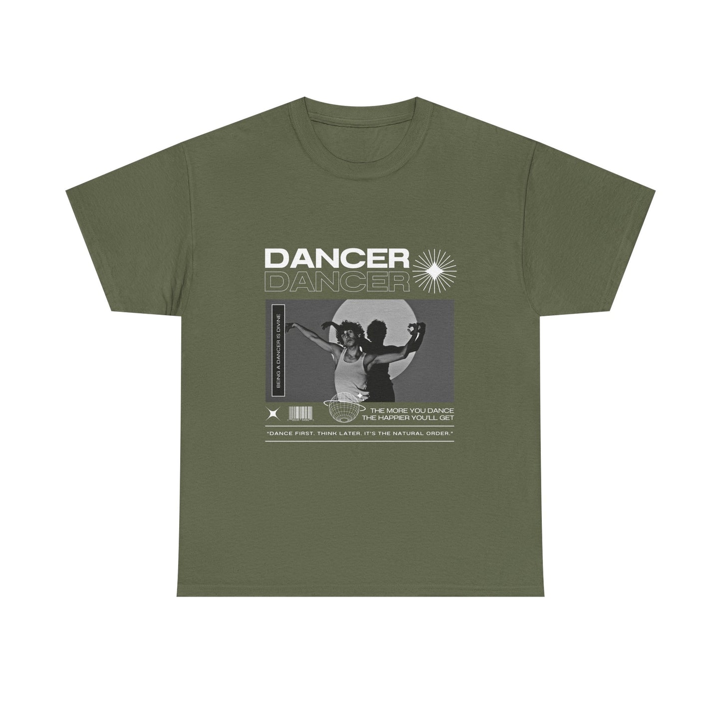 "Dancer" Spotlight Contemporary Dance Graphic Unisex Heavy Cotton Tee – Streetwear-Inspired Dance T-Shirt for Performers & Dance Lovers