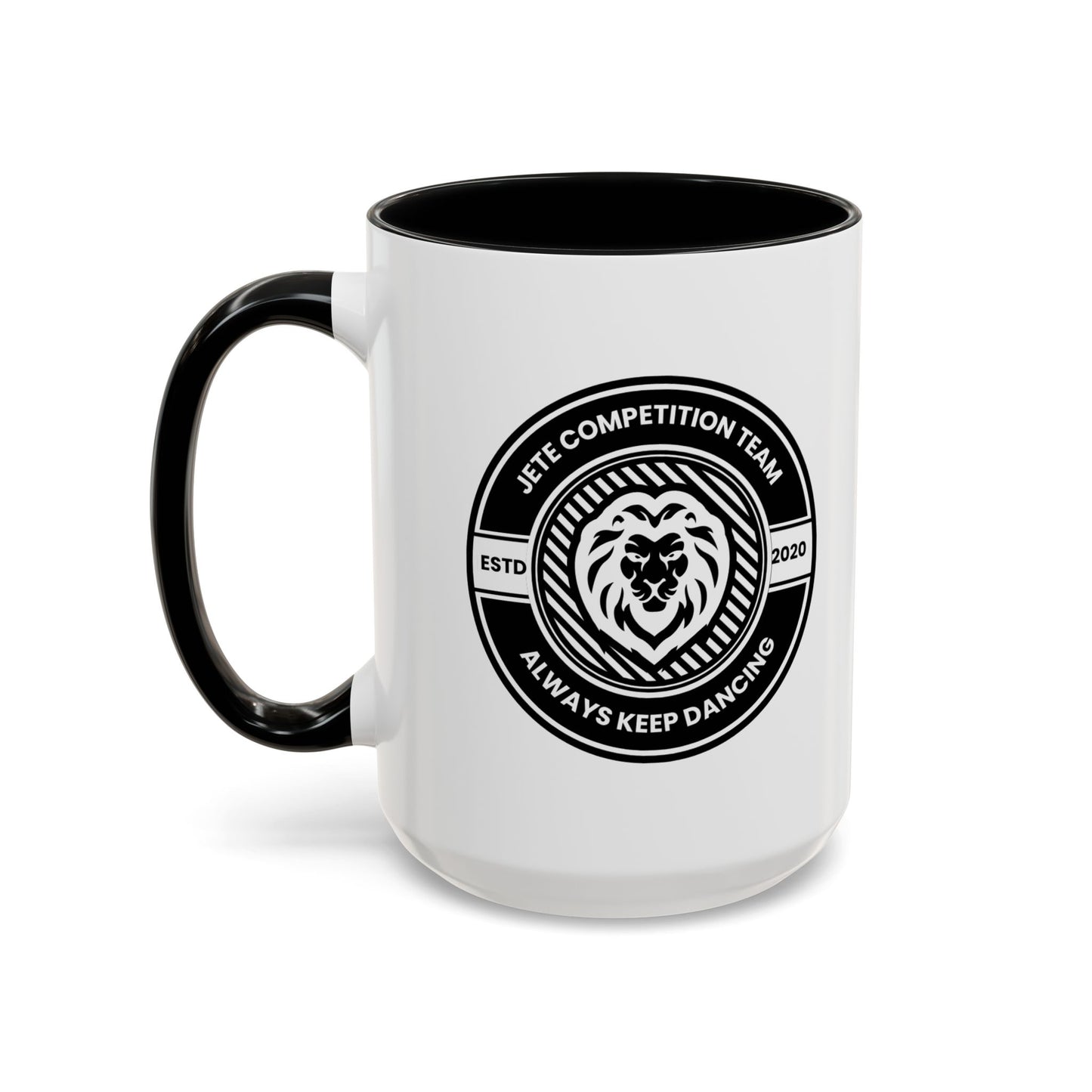 "Jeté Competition Team – Always Keep Dancing" Accent Coffee Mug – Collegiate Style Ceramic Mug for Dancers and Studio Teams