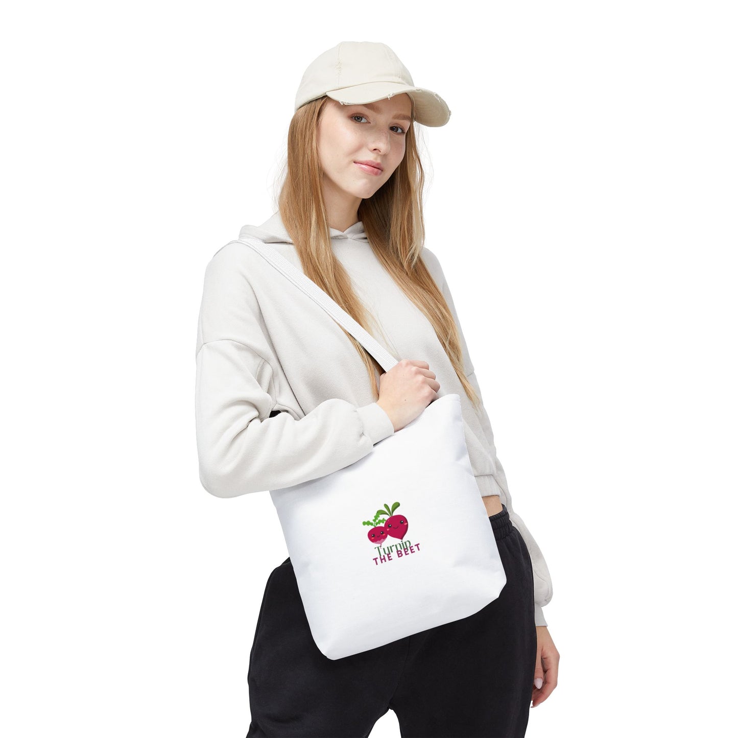 "Turnip the Beet" Canvas Tote Bag – Cute Veggie Graphic Dance-Themed Reusable Bag for Grocery Runs, Dance Class & Everyday Use
