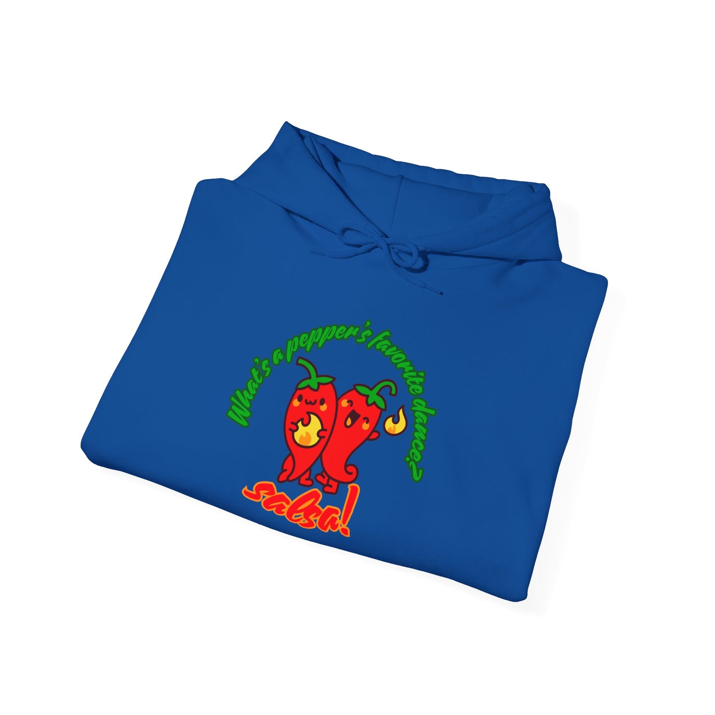 "What’s a Pepper’s Favorite Dance? Salsa!" Unisex Hooded Sweatshirt – Funny Dance Pun Hoodie with Cute Pepper Graphic for Dancers & Foodies