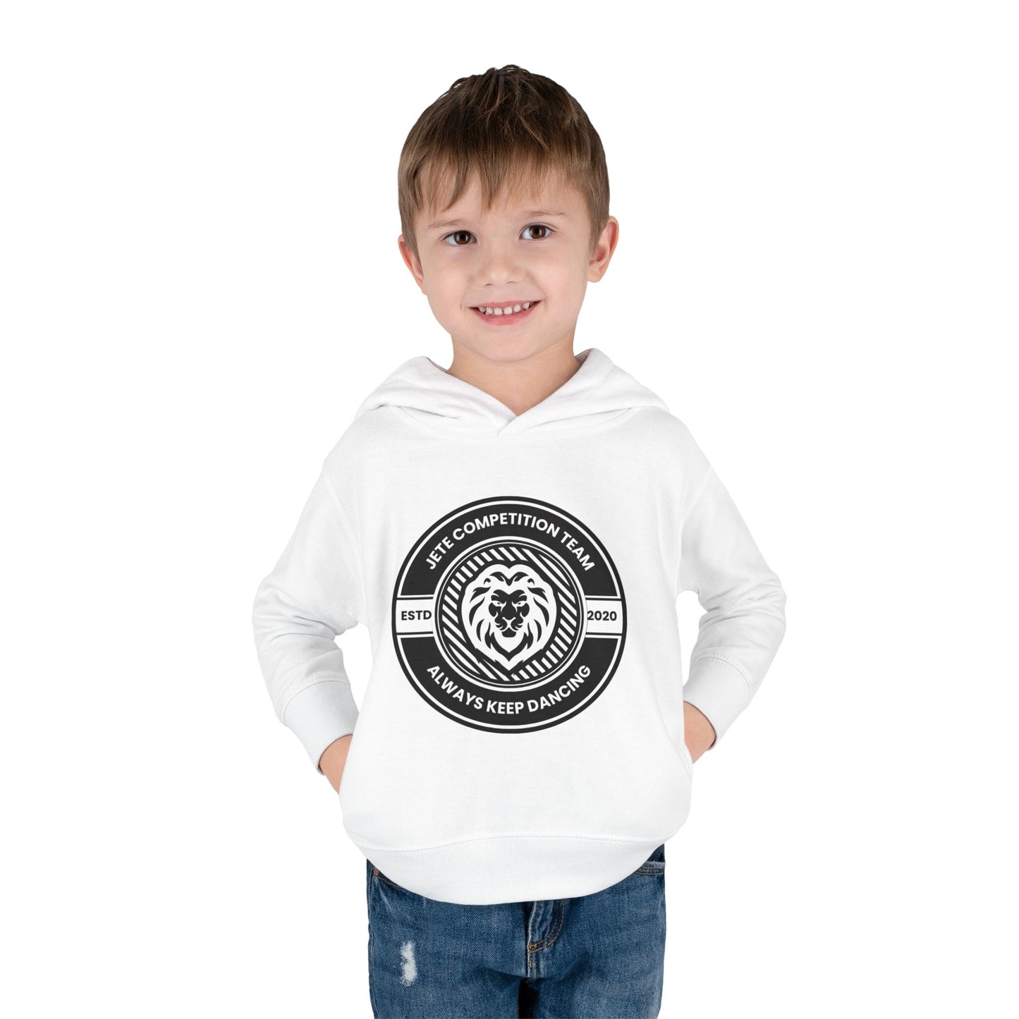 “Jeté Competition Team: Always Keep Dancing” Toddler Pullover Fleece Hoodie – Collegiate Dance Graphic | Sweatshirt for Kids