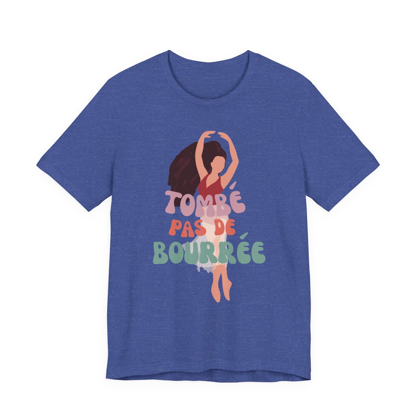 “Tombé Pas de Bourrée” T-Shirt – Ballet Dance Phrase Unisex Garment-Dyed Tee with Elegant Dancer Graphic