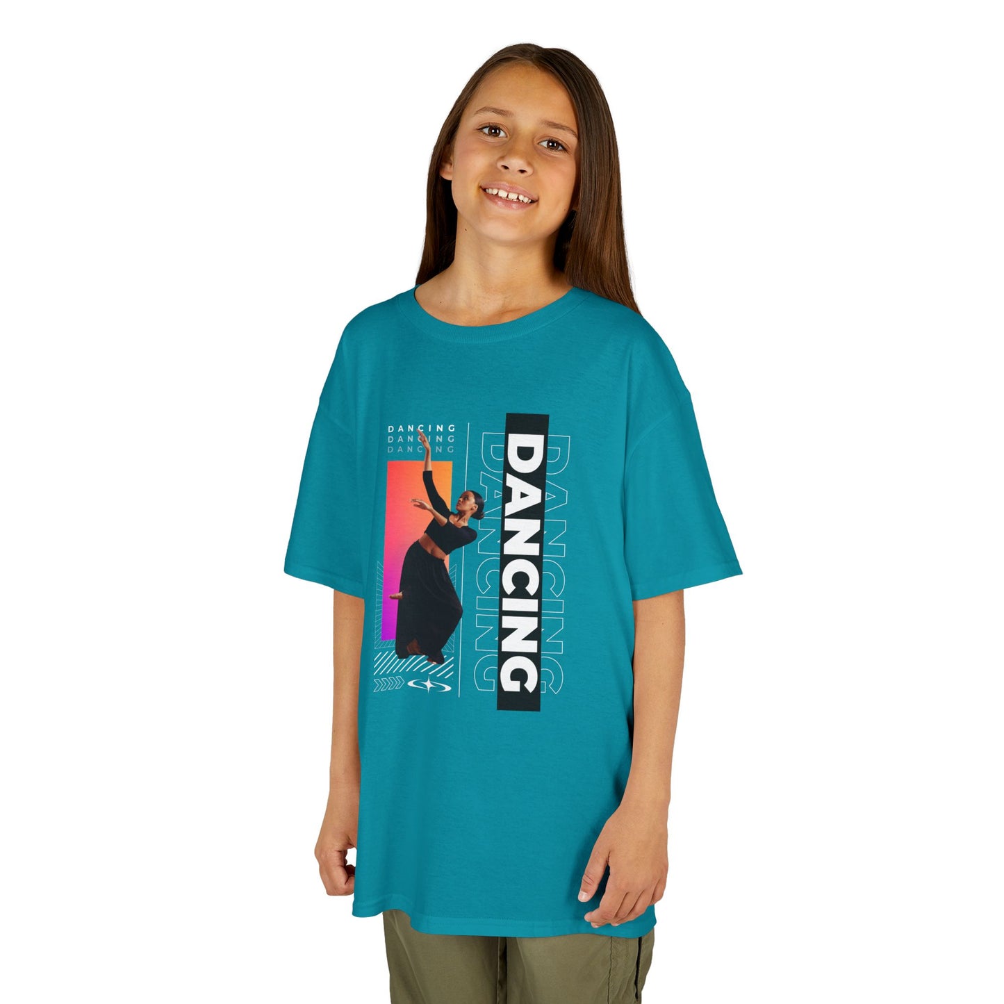 “Dancing” Youth Short Sleeve T-Shirt – Streetwear-Inspired Female Dancer Design – Trendy Kids Dance Graphic Tee