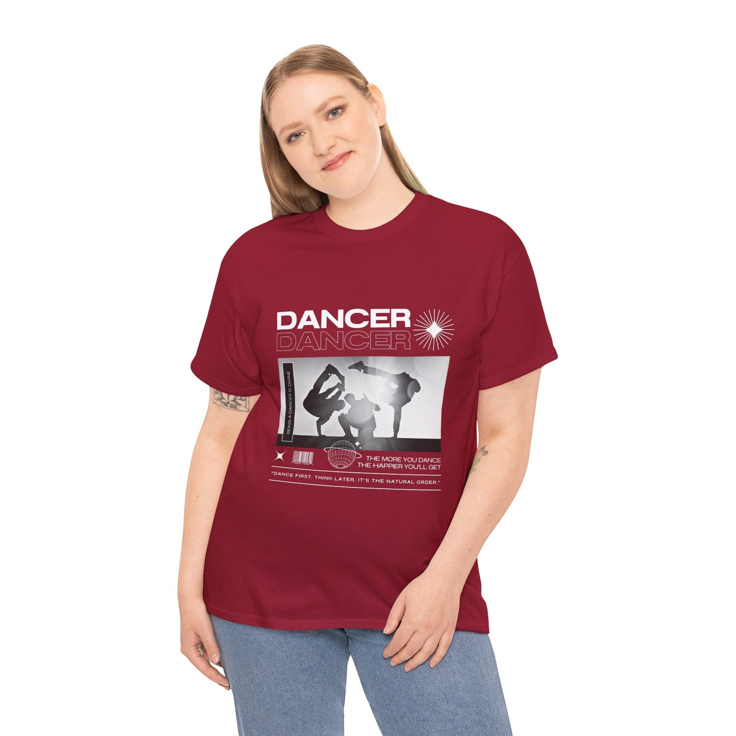 “Dancer” Graphic with Breakdancer Streetwear-Inspired Design | Hip-Hop Dance T-Shirt for Men & Women | Unisex Heavy Cotton Tee