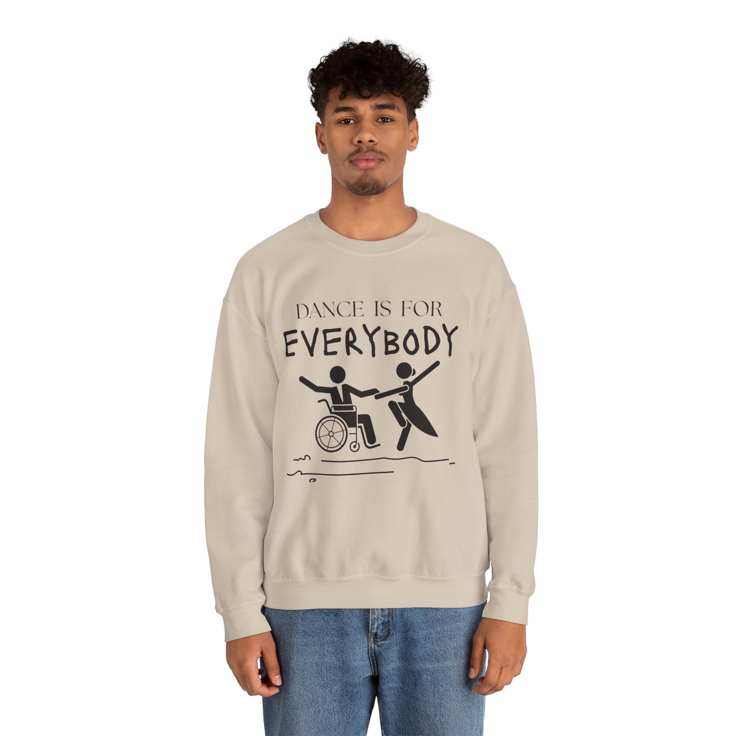 “Dance Is for Everybody” Inclusive Dance Sweatshirt – Unisex Heavy Blend Crewneck with Optional Name or Studio Personalization