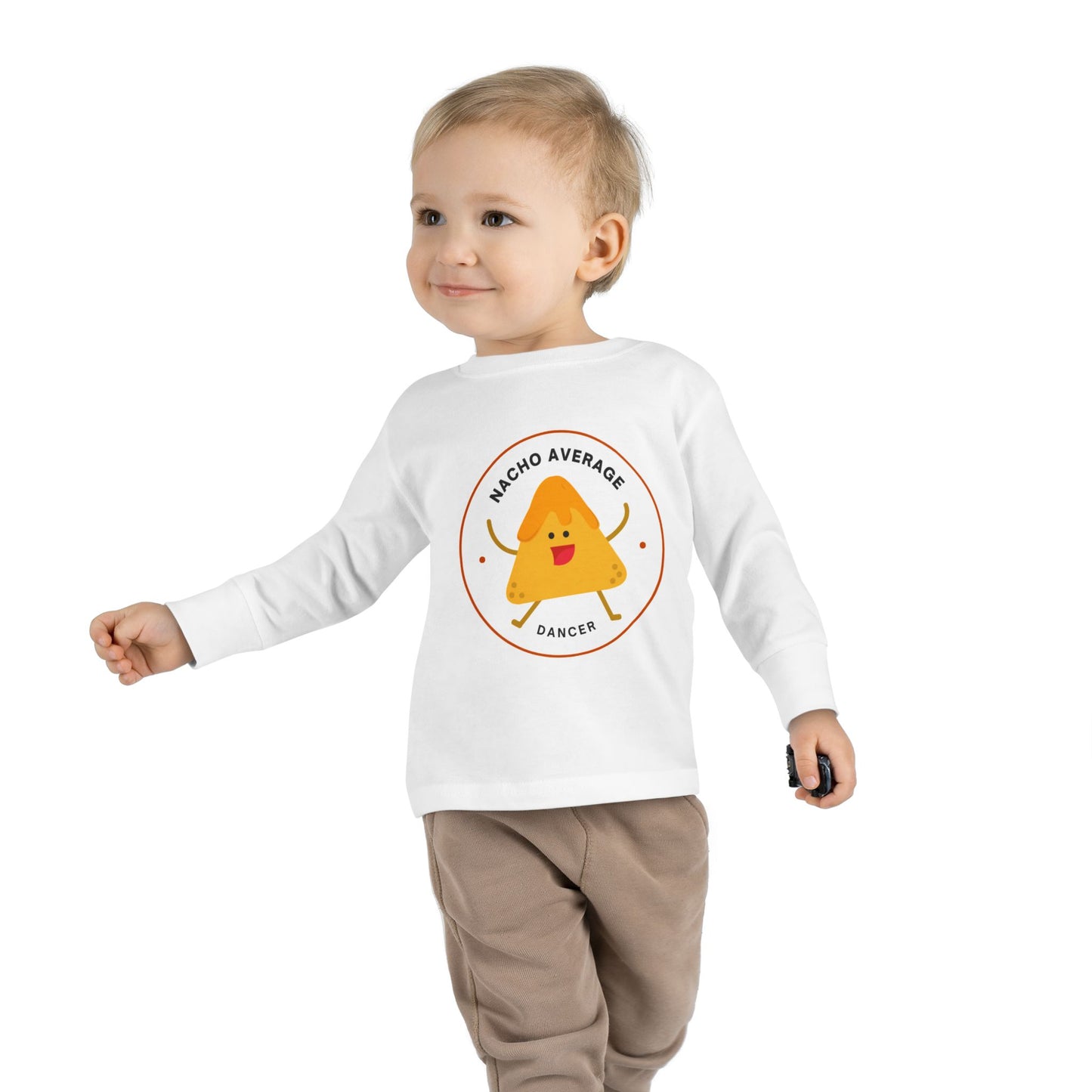"Nacho Average Dancer" Toddler Dance T-Shirt – Cute Nacho Graphic Long Sleeve Tee for Kids