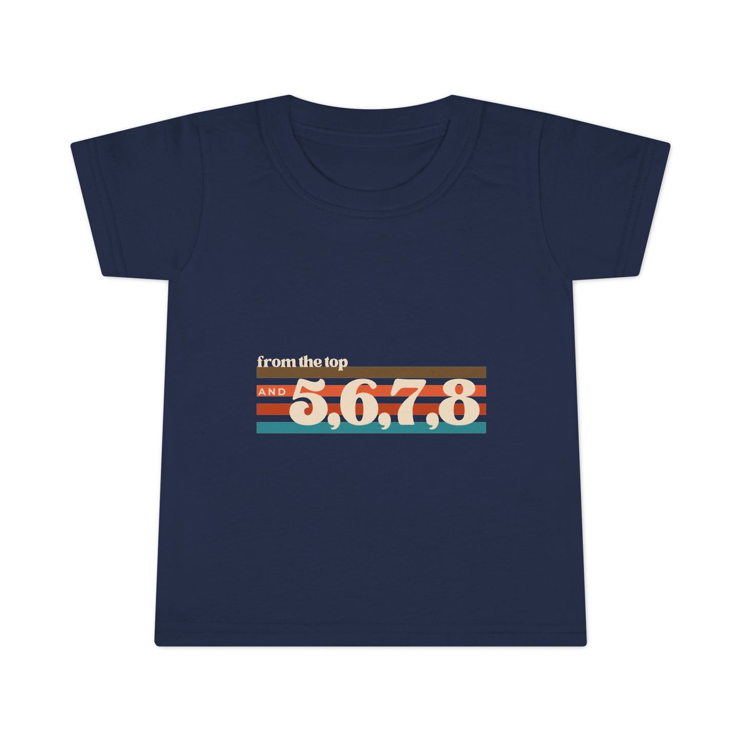 "From the Top and 5, 6, 7, 8" Toddler Dance T-Shirt – Retro Choreography-Inspired Short Sleeve Tee for Kids