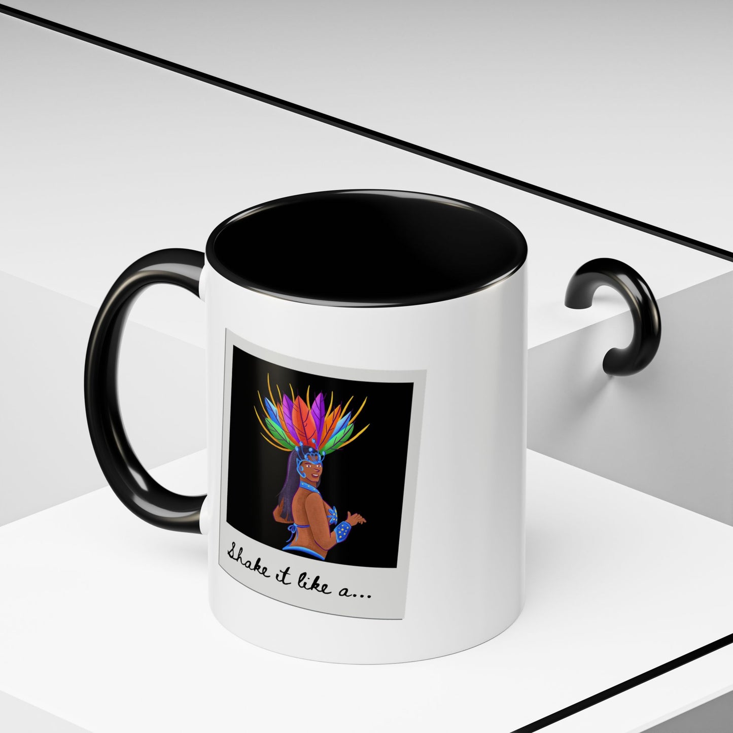 "Shake It Like a..." Accent Coffee Mug – Fun Dance Quote Ceramic Mug for Dancers and Music Lovers