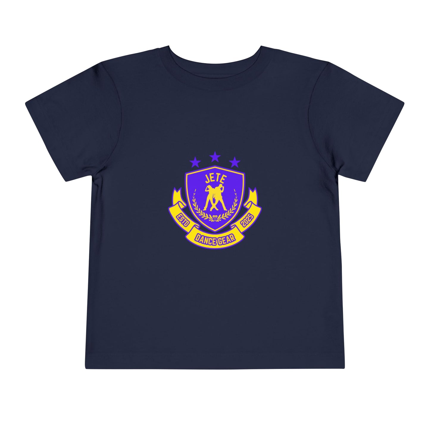 "Jeté Dance Gear" Toddler Dance T-Shirt – Collegiate-Inspired Dancer Graphic Short Sleeve Tee for Kids
