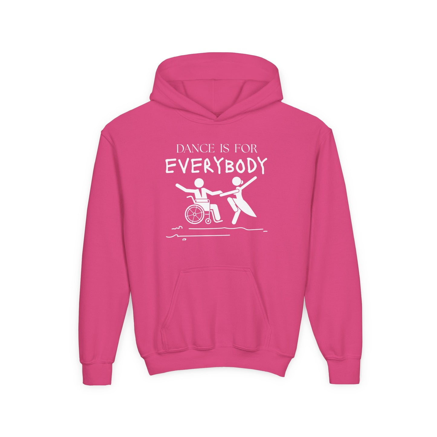 “Dance Is for Everybody” Unisex Youth Hoodie – Inclusive Dance Hoodie for Kids & Teens, Personalized with Name or Studio