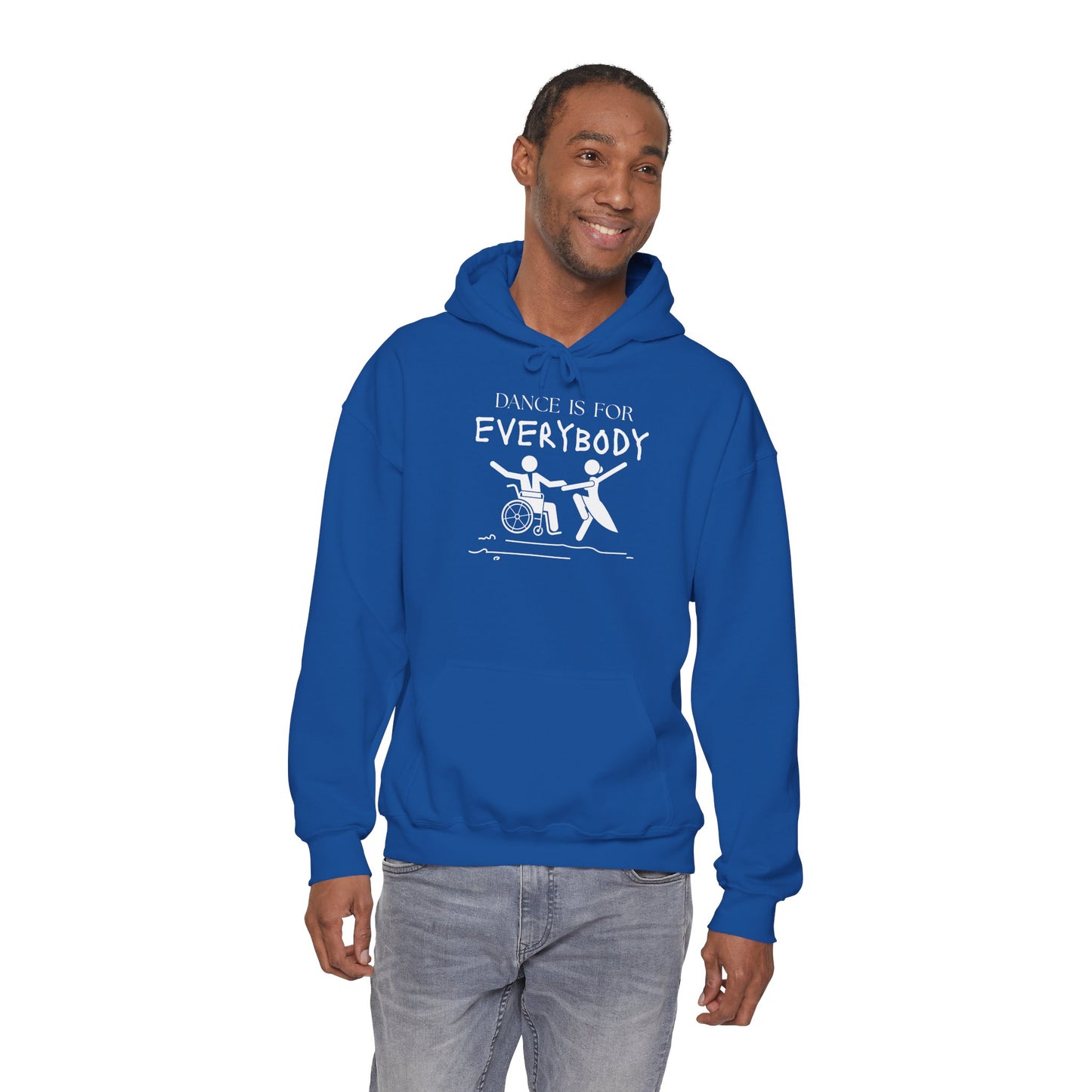 "Dance Is for Everybody" Unisex Hoodie – Inclusive Dance-Themed Hoodie for Teens and Adults with Personalization Option on Sleeve